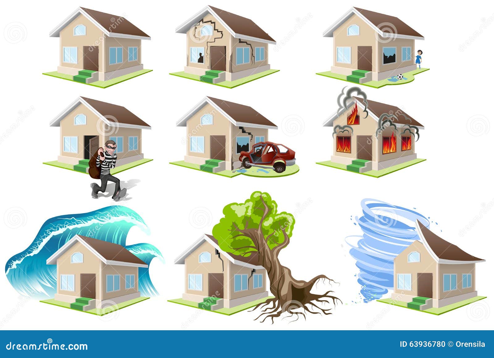 set homes misfortune. house insurance. property insurance