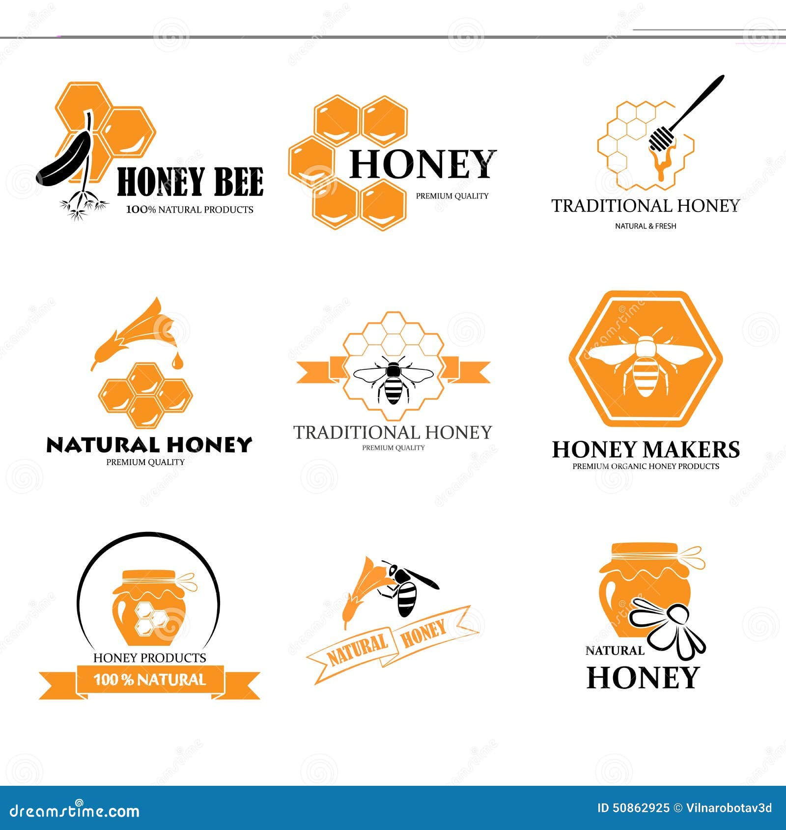set of honey labels