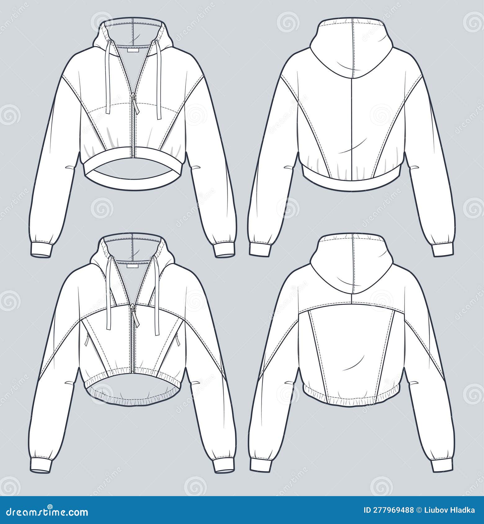 Sweatshirt Technical fashion flat sketch vector illustration template front  and back views 17408685 Vector Art at Vecteezy