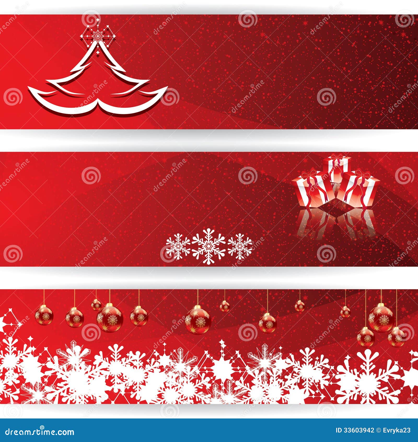 Set of Horizontal Christmas Vector Stock Illustration - Illustration of ...