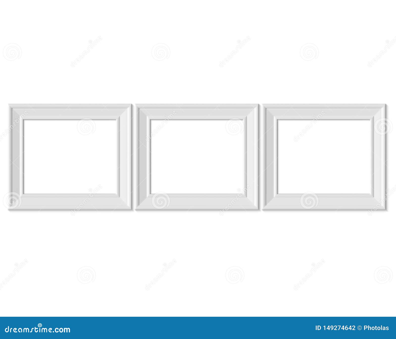 Download Set 3 4x5 Horizontal Landscape Picture Frame Mockup. Realisitc Paper, Wooden Or Plastic White ...