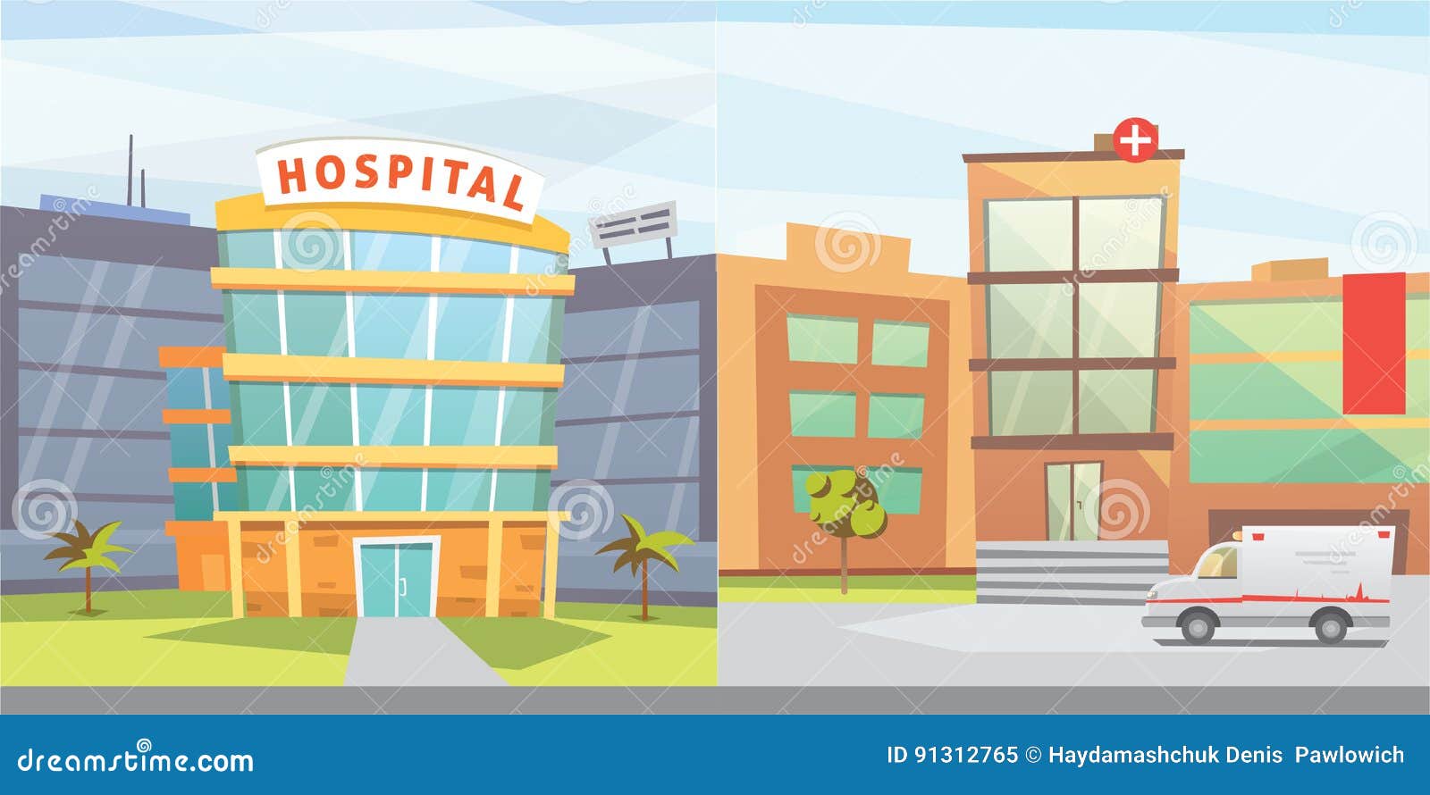 Set Hospital Building Cartoon Modern Vector Illustration. Medical Clinic and City Background. Emergency Room Exterior. Stock Vector - Illustration of hospital, front: 91312765 Set Hospital Building Cartoon Modern Vector Illustration. Medical Clinic and City Background. Emergency Room Exterior. Stock Vector - Illustration of hospital, front: 91312765