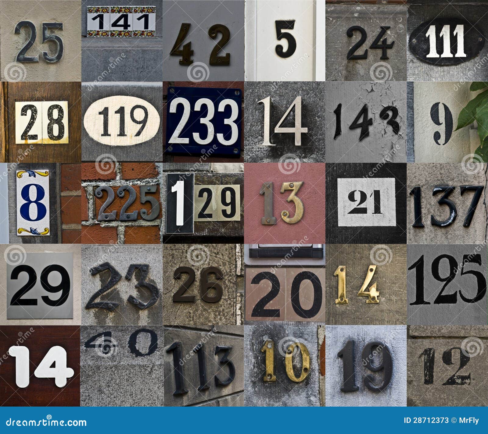 Set of house numbers stock image. Image of cardinal, housenumbers