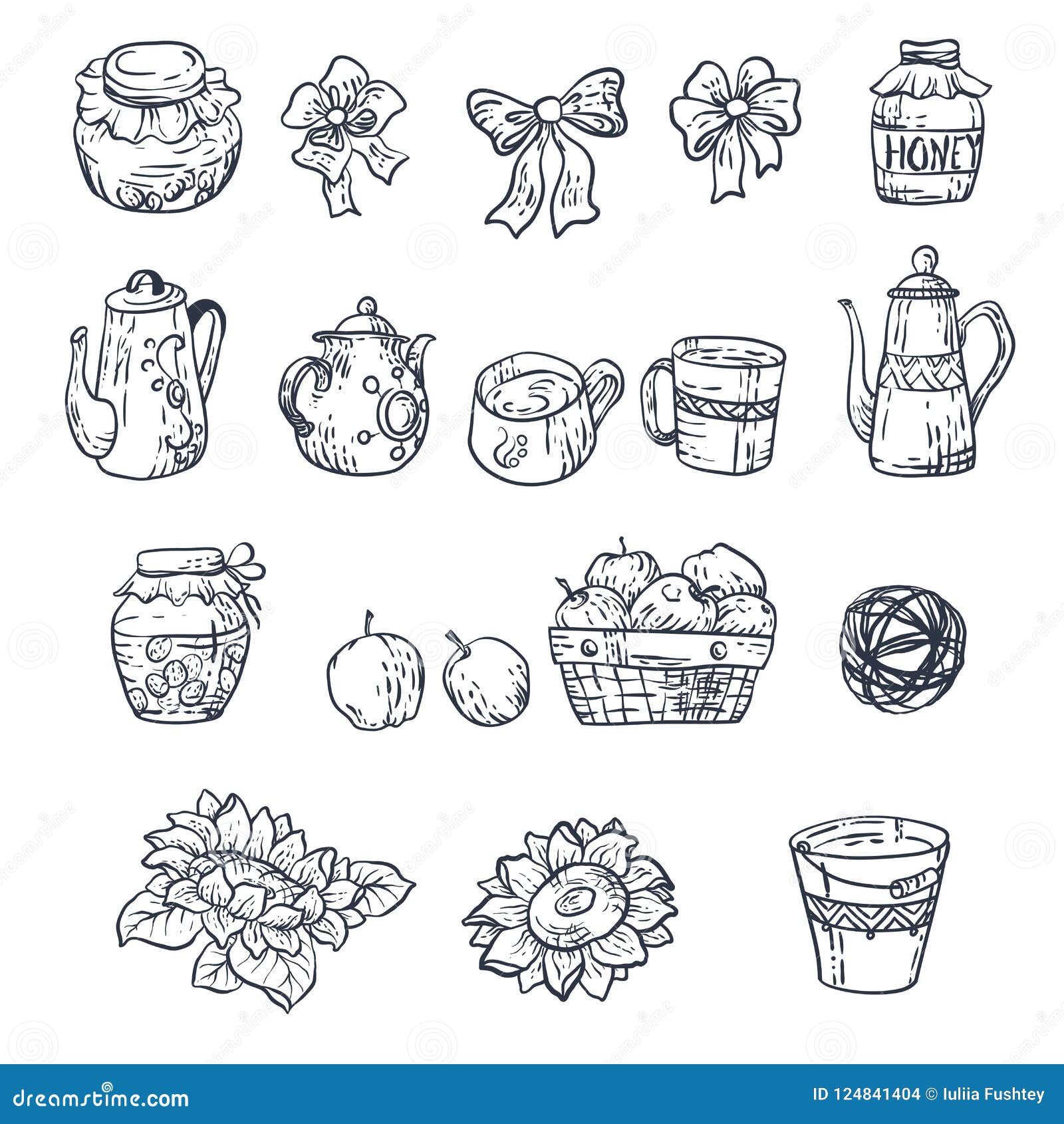 Set with Household Elements in Vector Stock Illustration Illustration