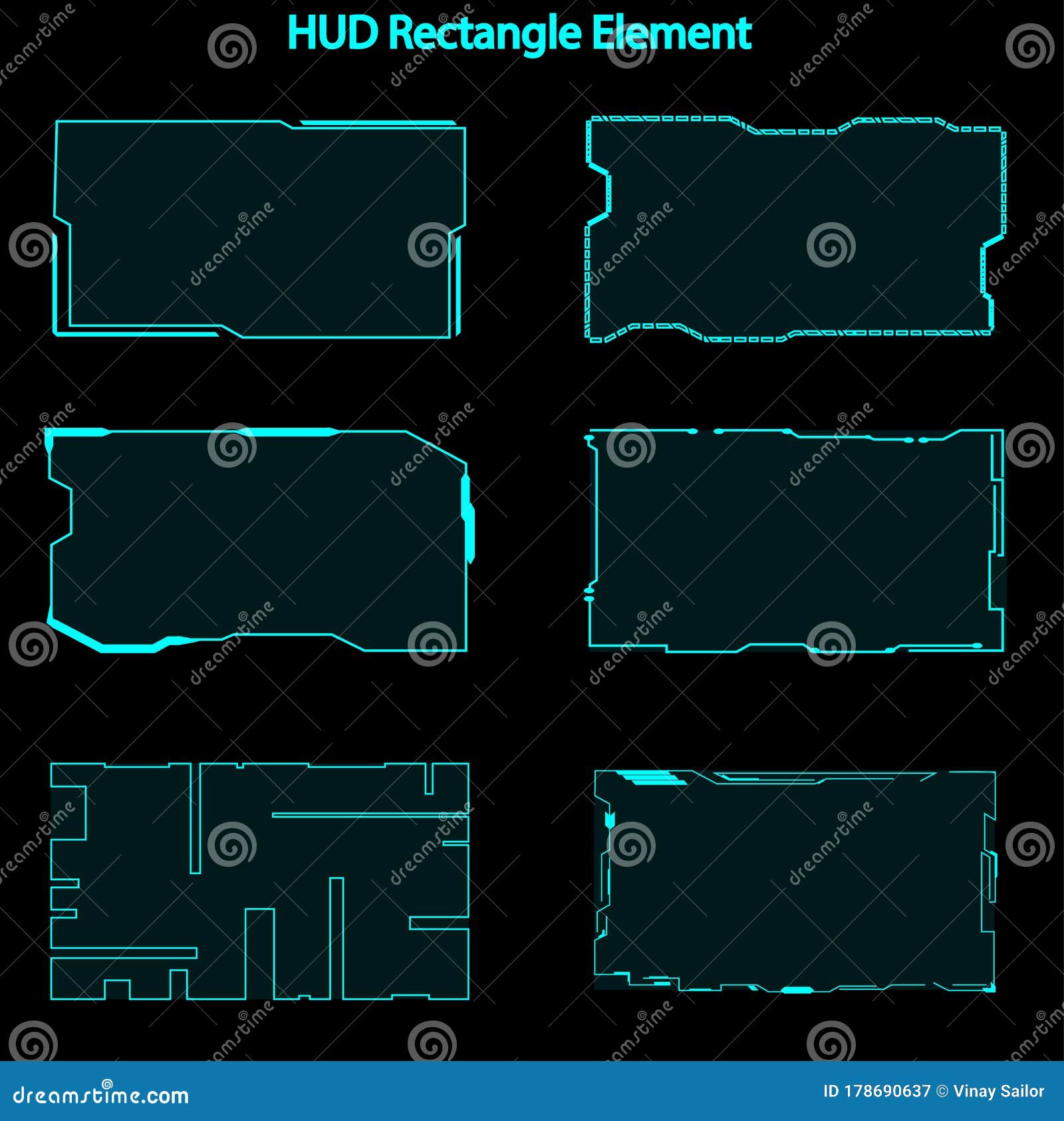 set of hud rectangle s,futuristic sci fi modern user interface set.hud rectangle s,head up display,hud s