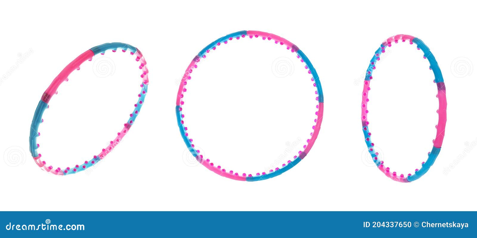 Set of Hula Hoops Isolated on White. Banner Design Stock Photo - Image