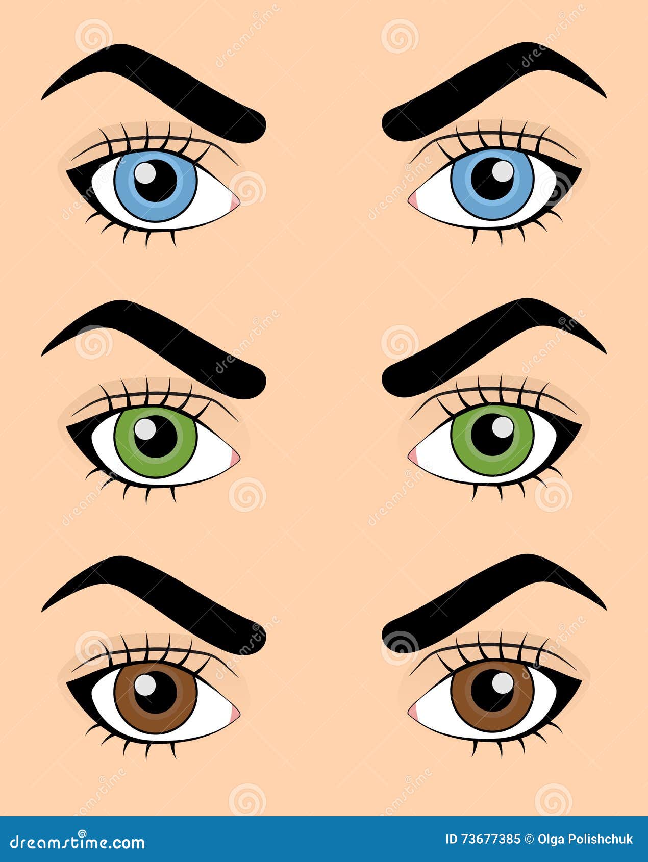 Set of human eyes stock illustration. Illustration of medicine 73677385