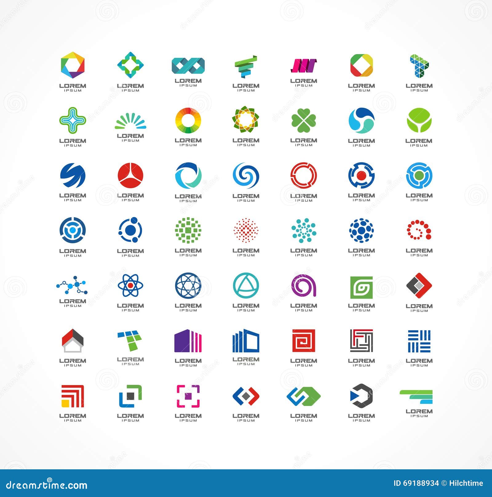 set of icon  s. abstract logo ideas for business company. finance, communication, eco, technology, science