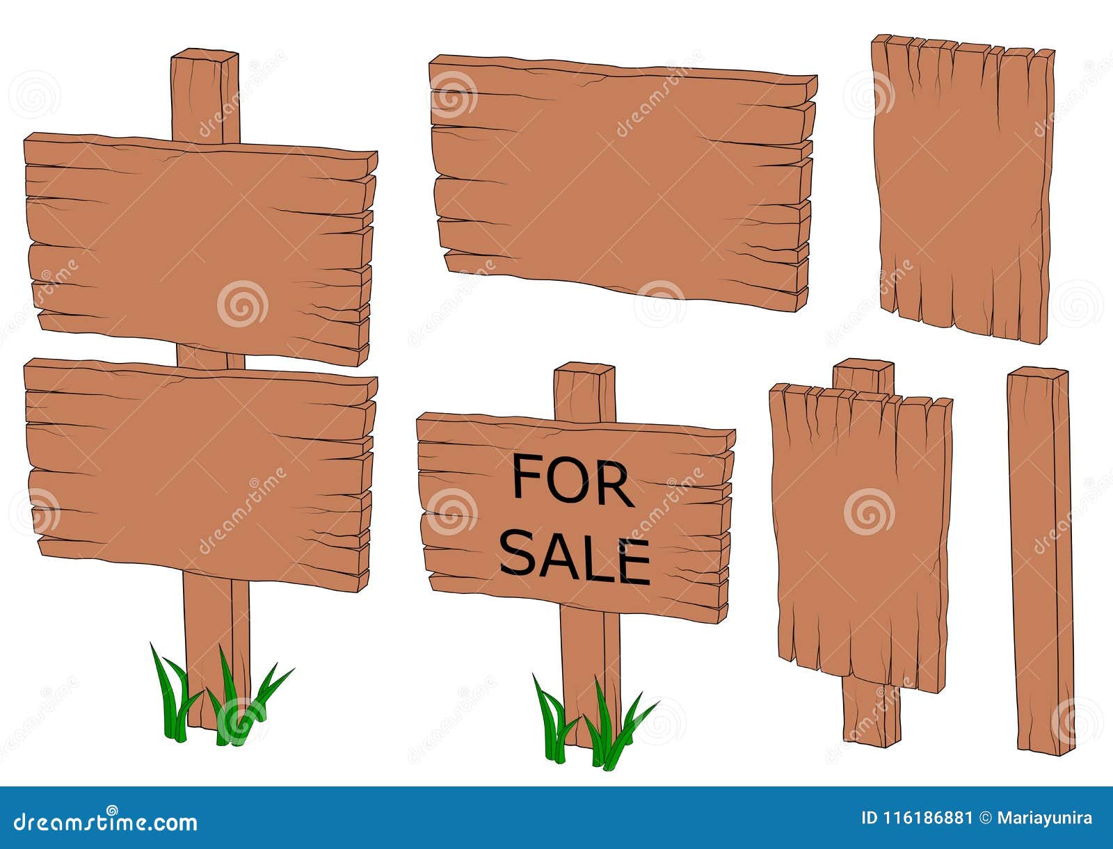 Download Wooden Old Sign Board Icon Set For Sale Illustration Vector SVG Stock Image - Illustration of ...