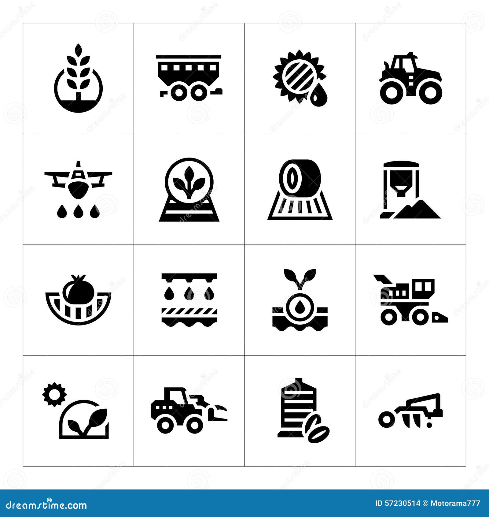 Set icons of agriculture stock vector. Illustration of corn 57230514