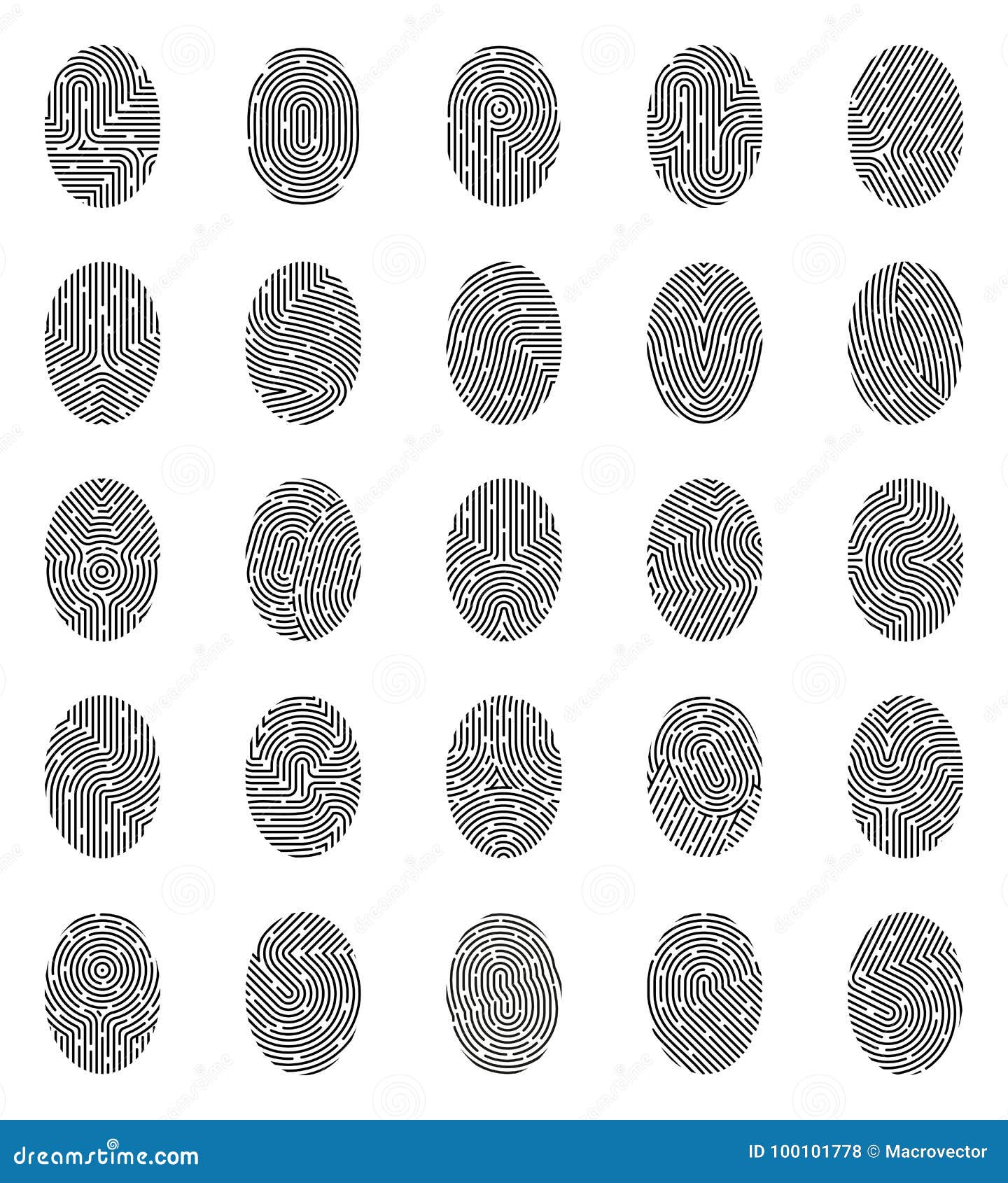 fingerprints icons set