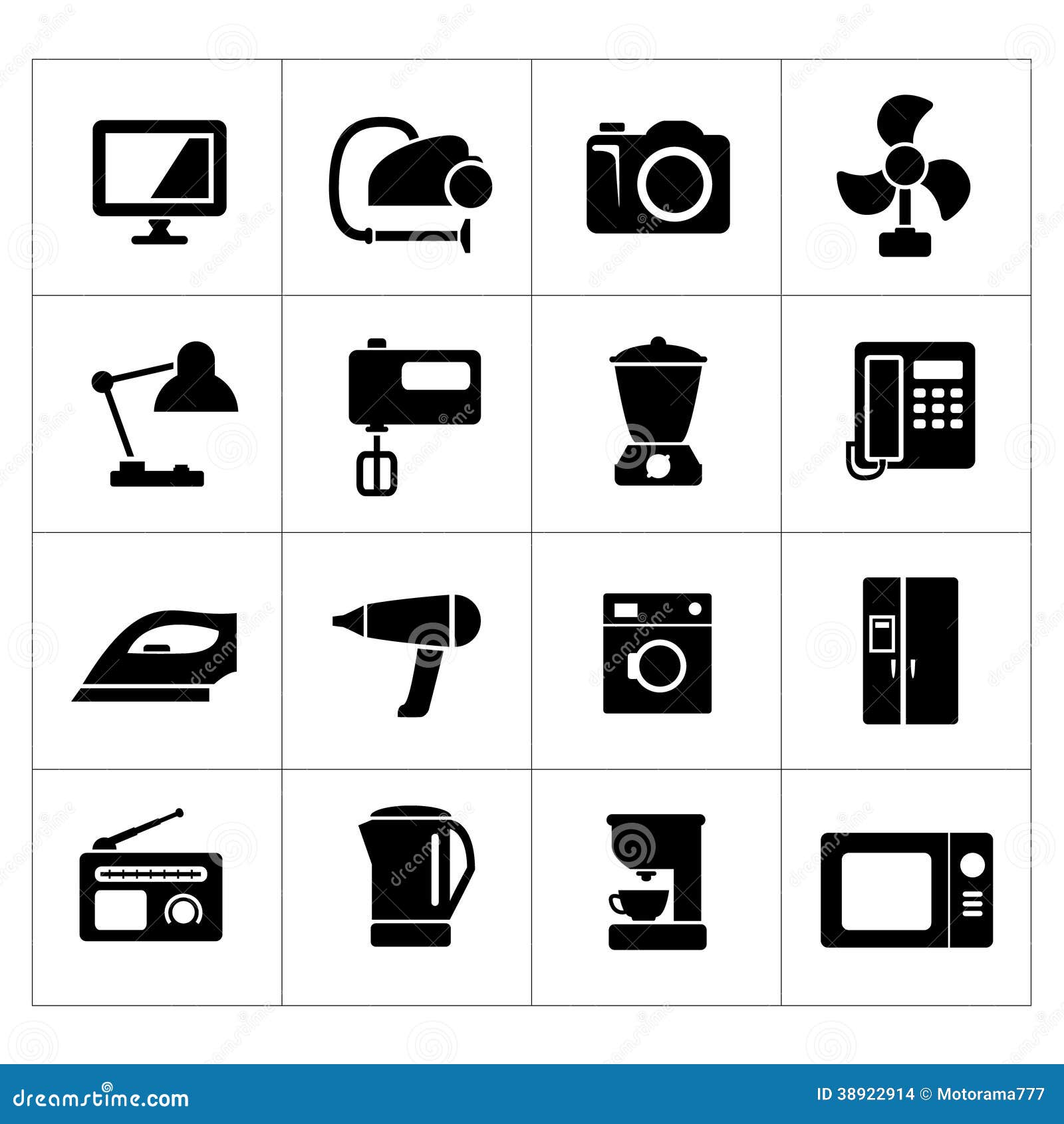 set icons of home technics and appliances