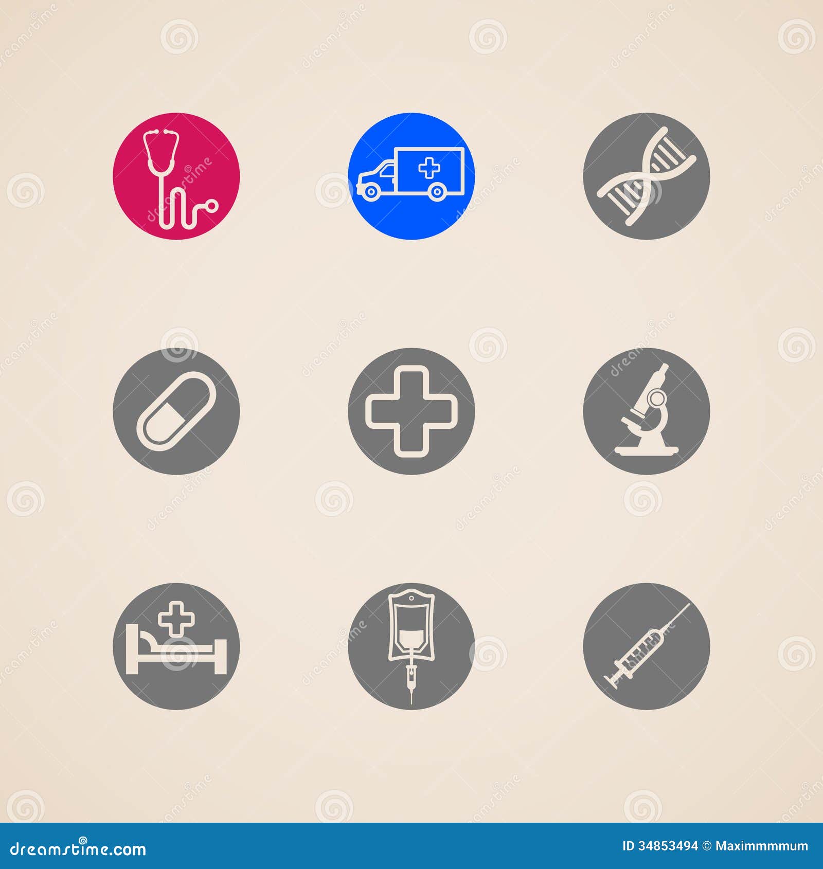 set of icons with medical items