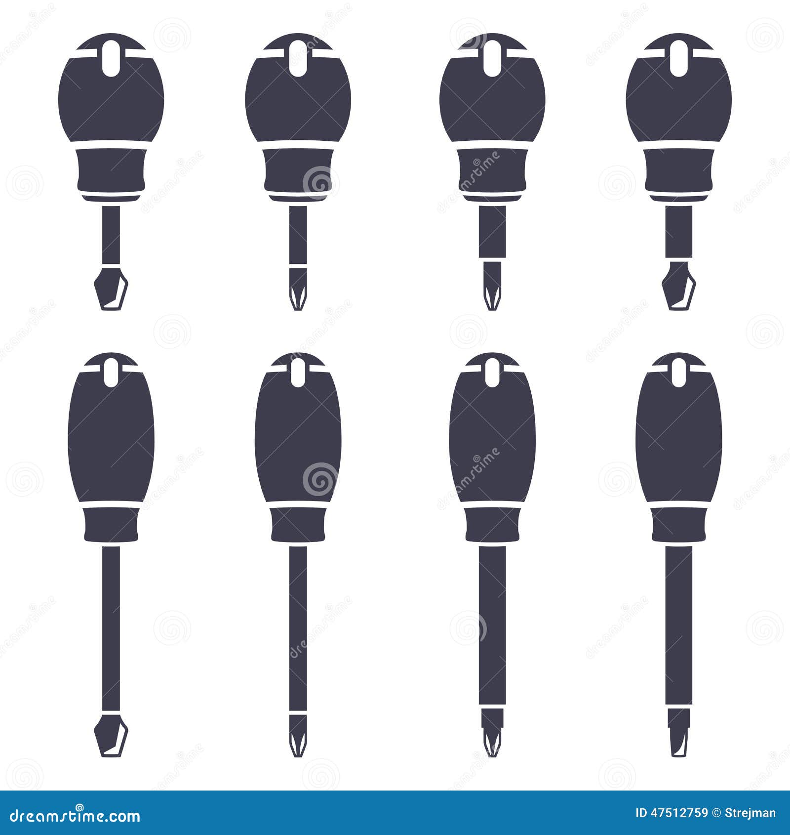 Set icons of screwdrivers stock vector. Illustration of support 47512759