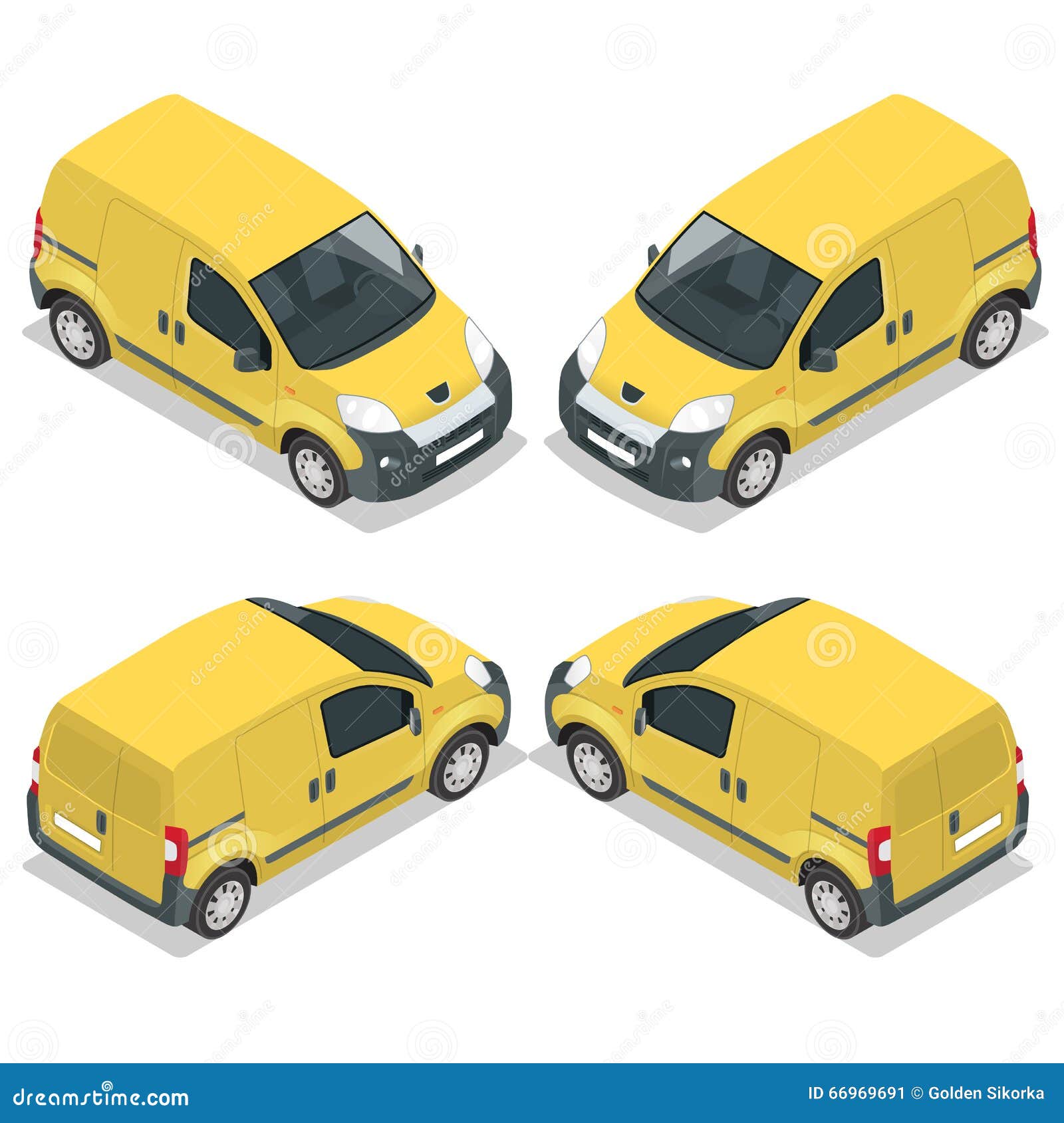 Download Set Of Icons Small Truck For Transportation Cargo. Van For ...