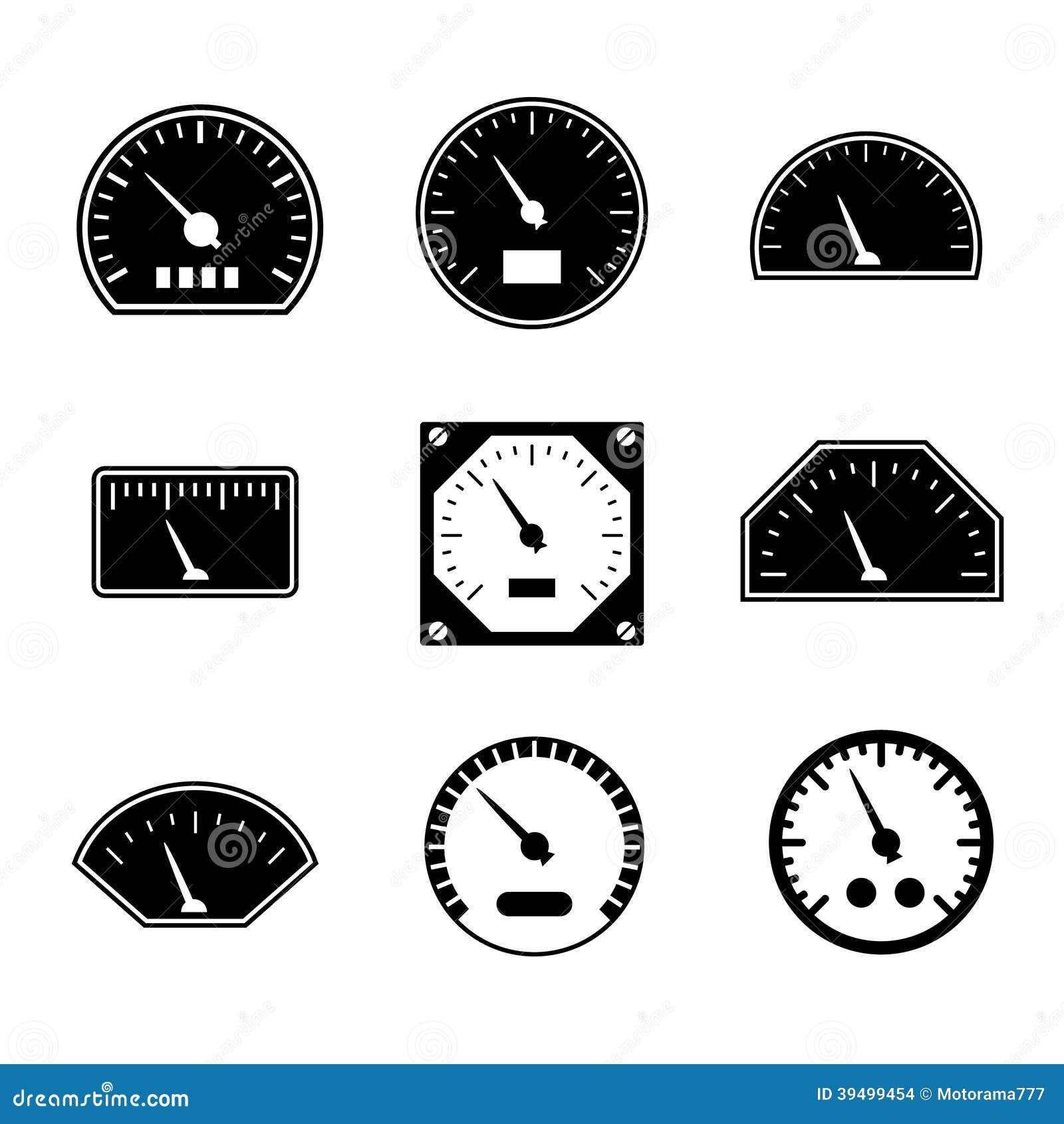 Set icons of speedometers stock vector. Illustration of icon 39499454