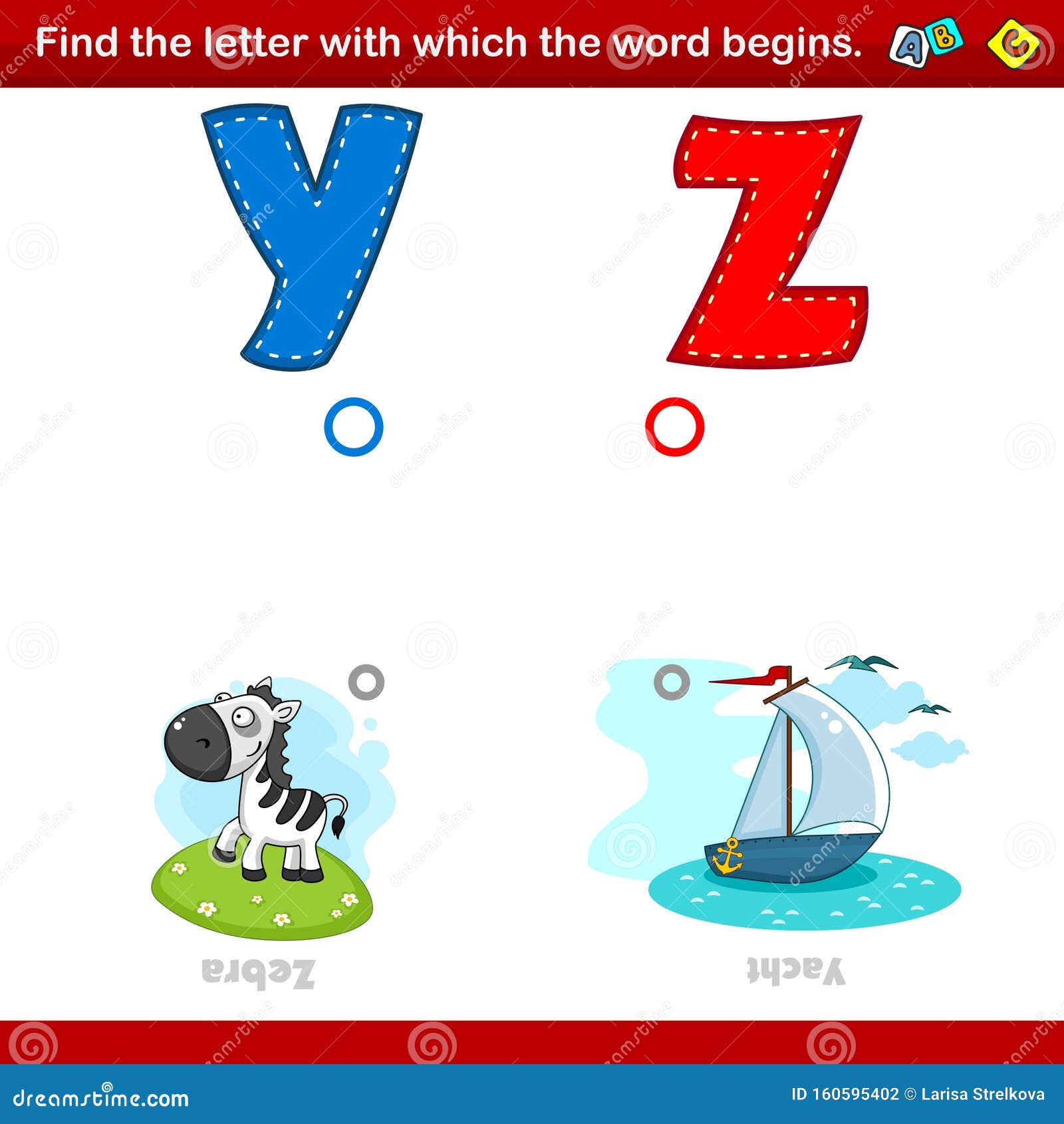Combine the Letter with the Picture. Part 7 Stock Illustration ...
