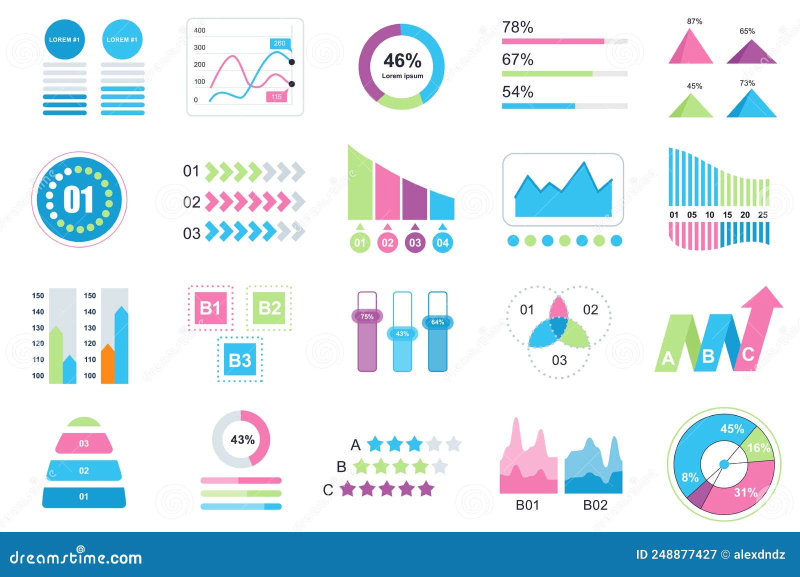 Set of Infographic Elements Data Visualization Vector Design Template