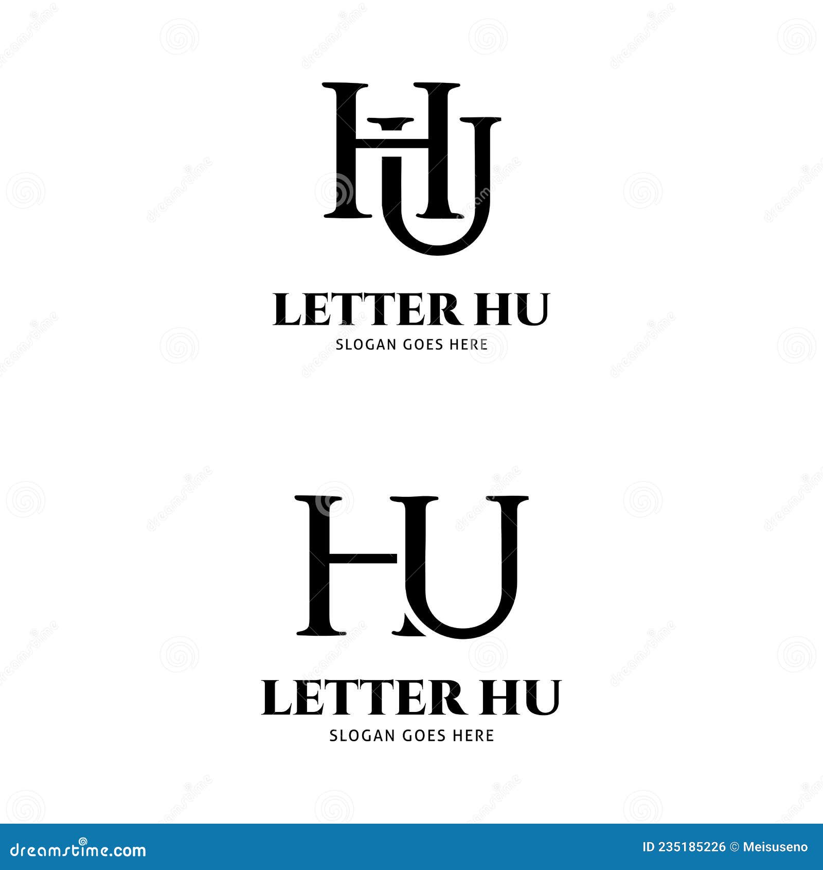 Set of Initial Letter HU Icon Vector Logo Template Illustration Design
