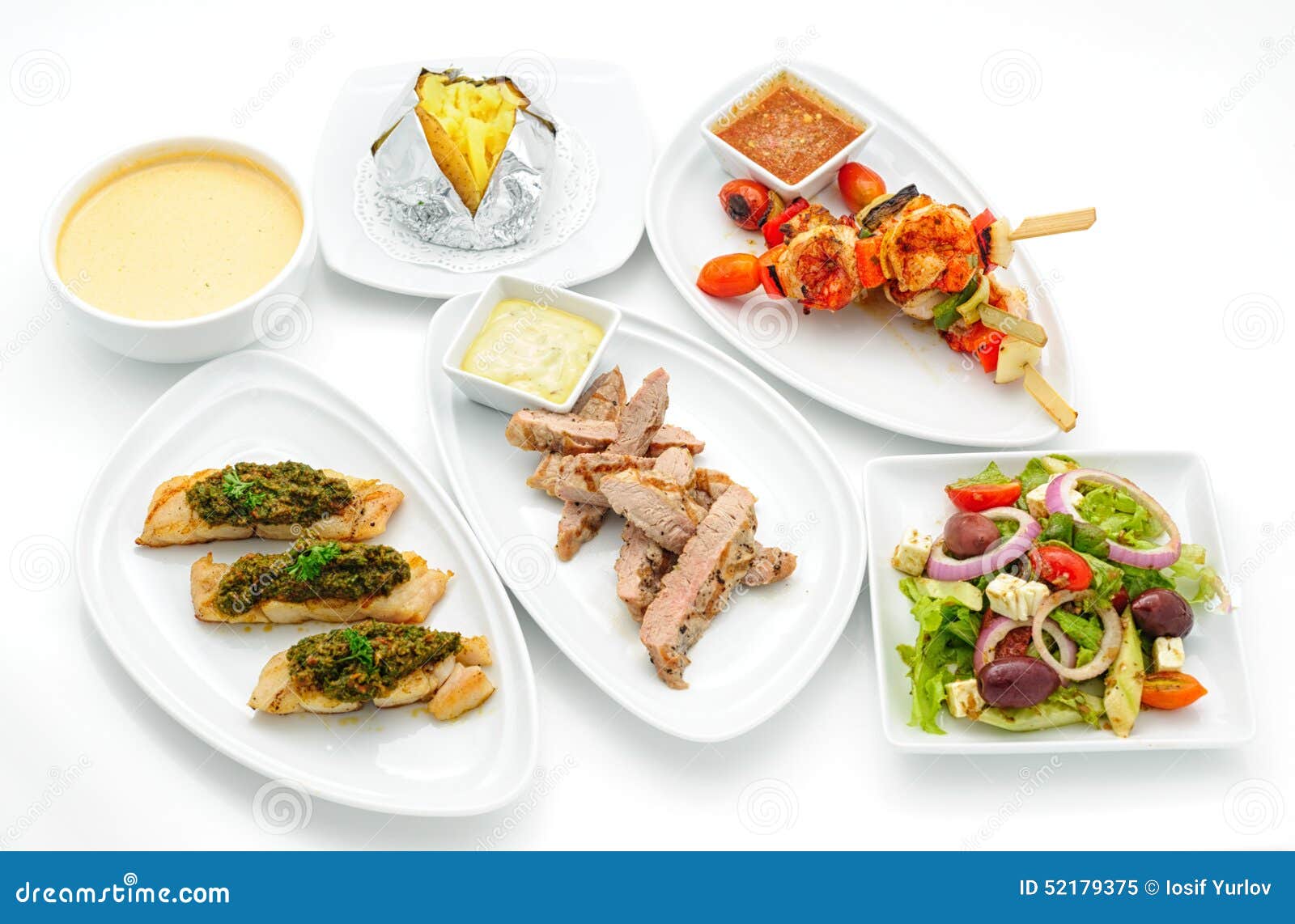 Set of International Dishes Arranged for Catering Stock Image Image