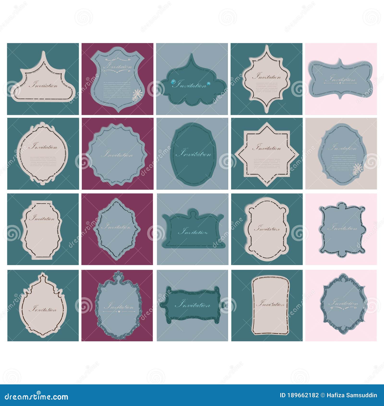 Set of Invitation Labels. Vector Illustration Decorative Design Stock