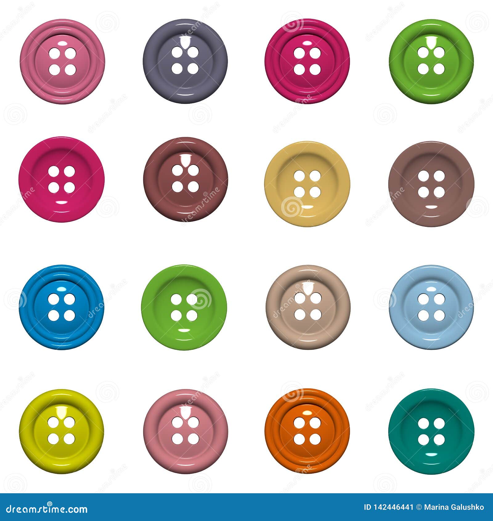 Colorful buttons isolated on a white background Stock Photo by