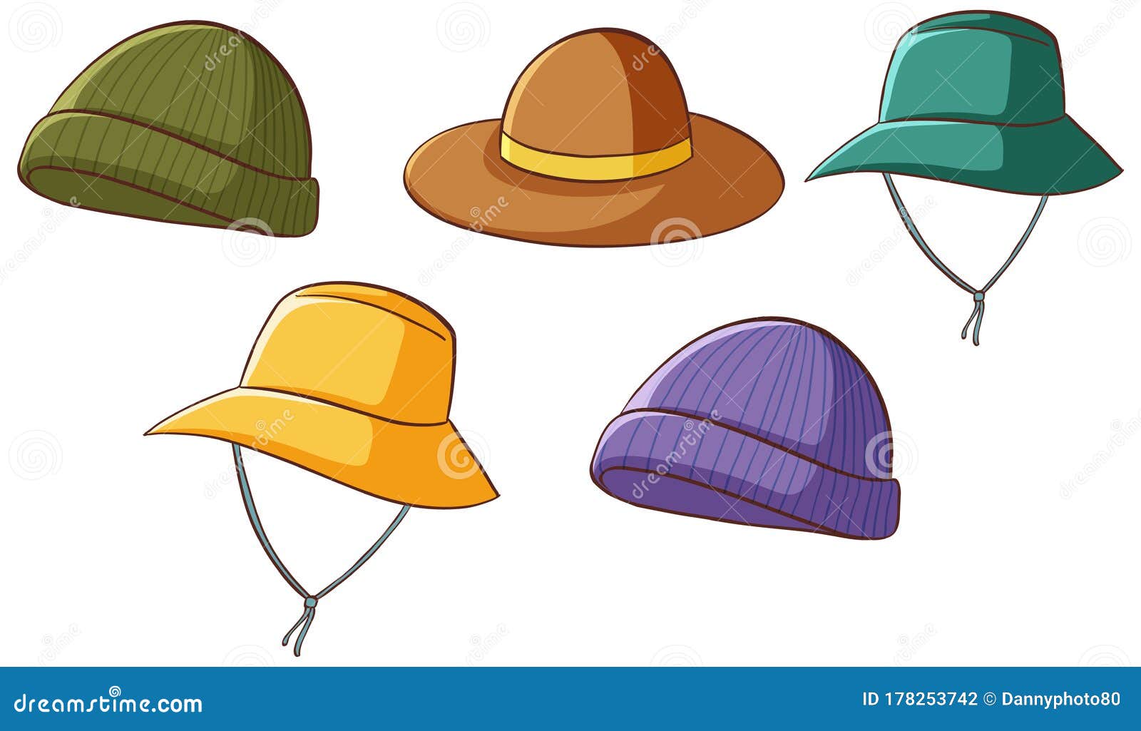Set of isolated hats stock illustration. Illustration of collection ...