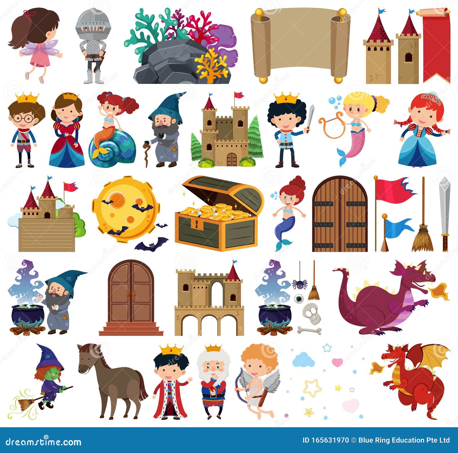 Set of Isolated Objects Theme Fairytales Stock Illustration ...