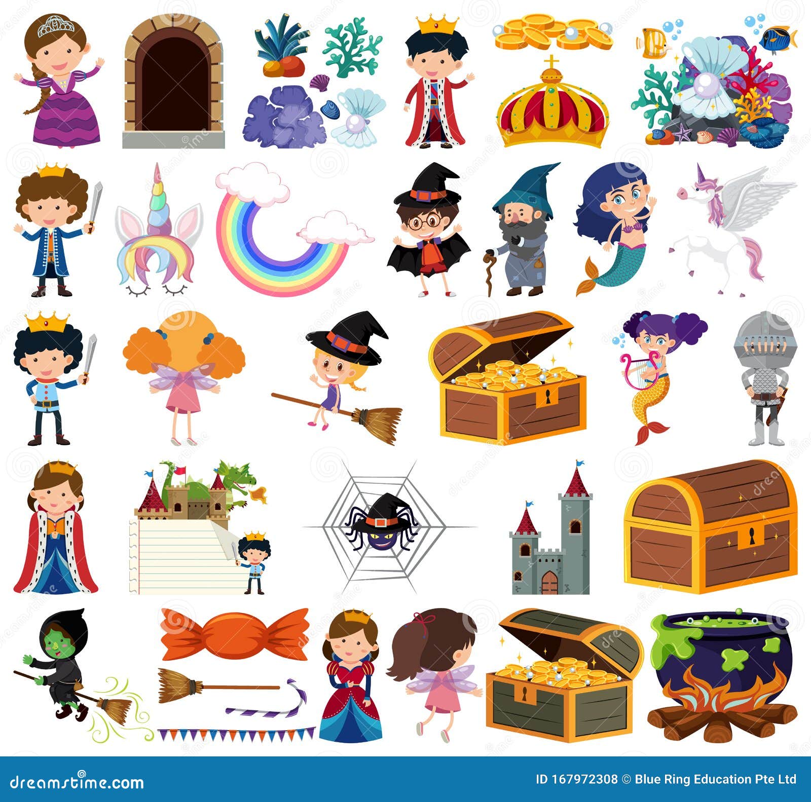 set of  objects theme halloween
