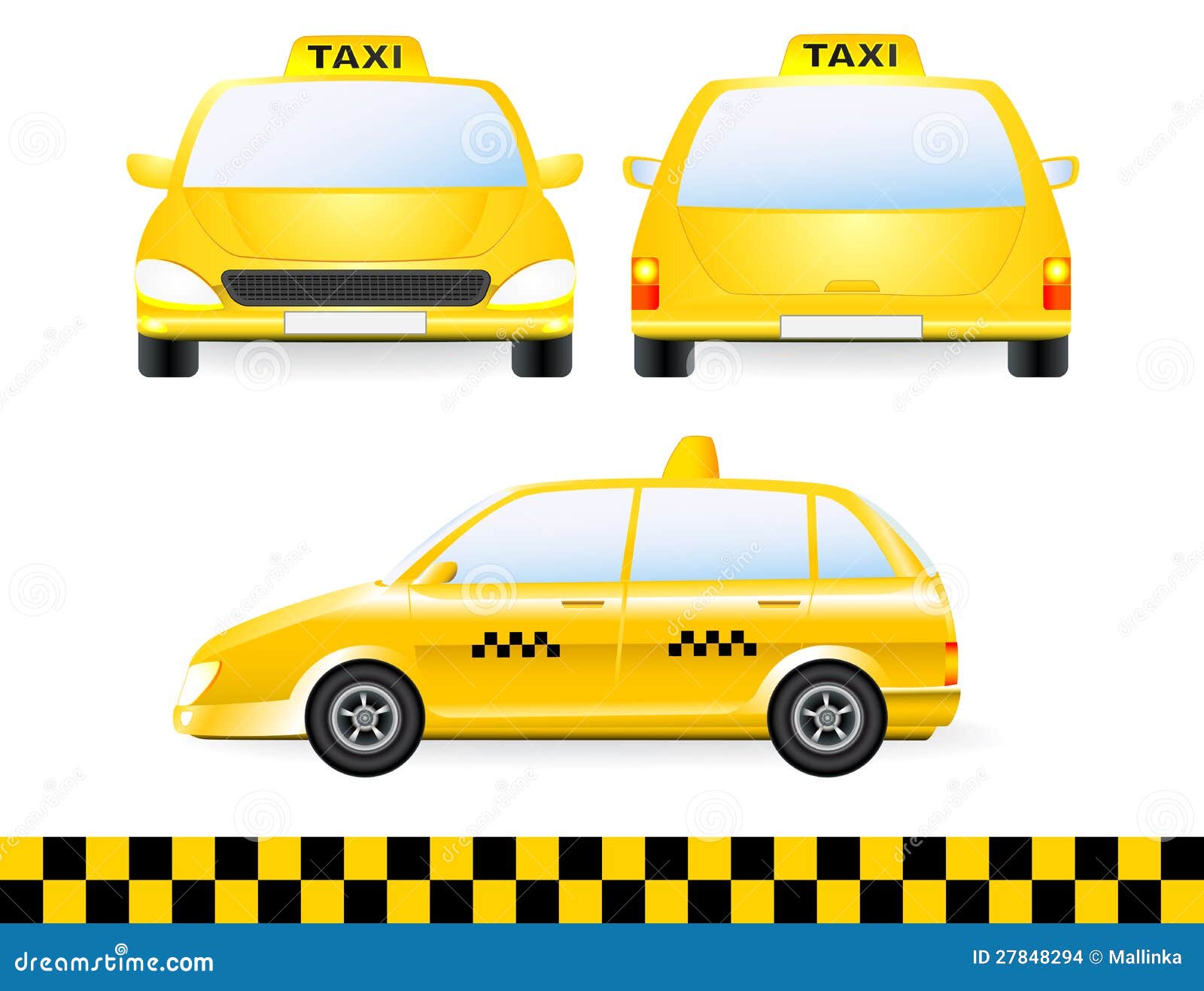 dunkle Taxi Silhouette mit Taxi-Schild, Stock-Vektor