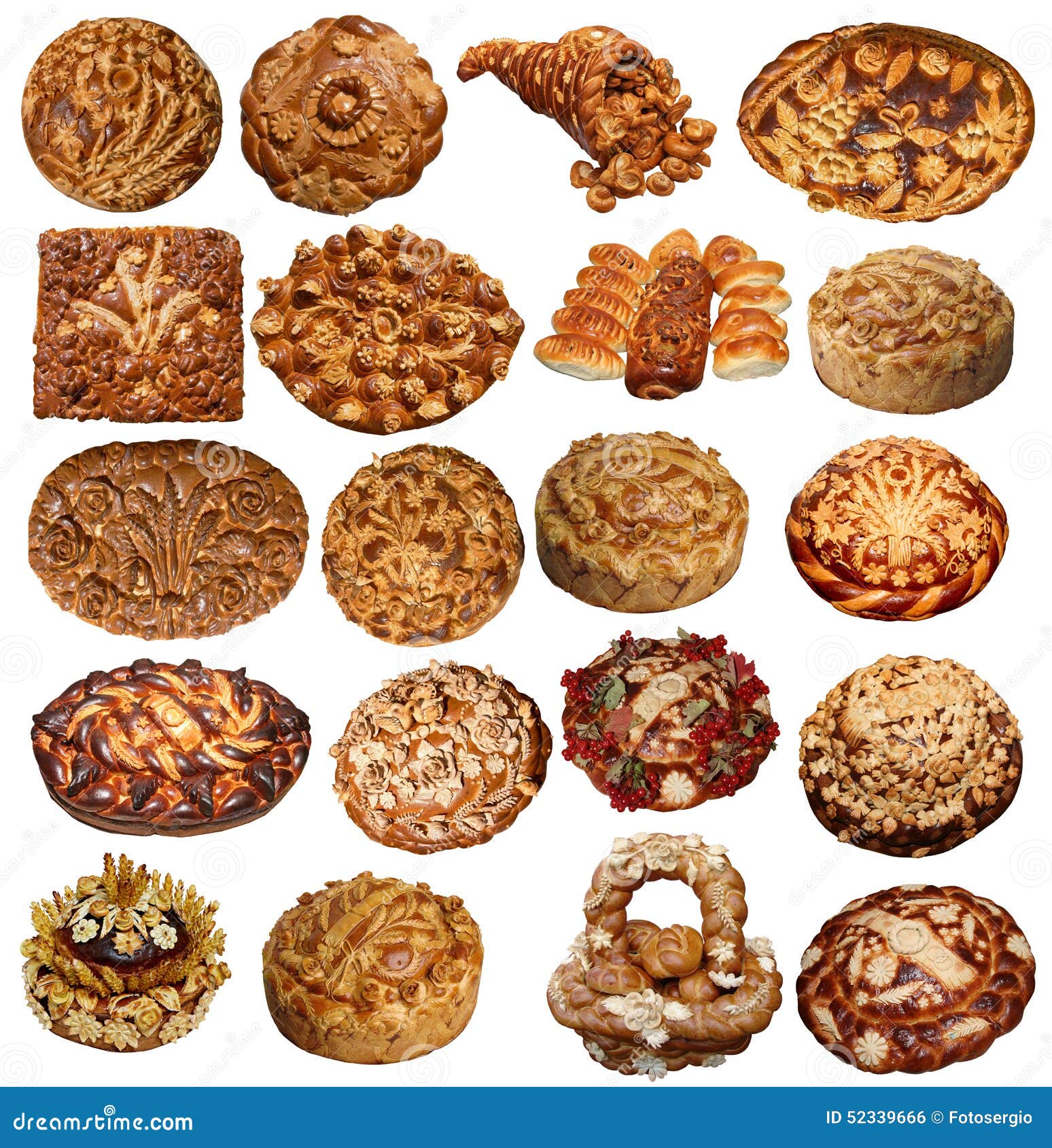 Set of Isolated Ukriinian Festive Breads Stock Photo Image of culture