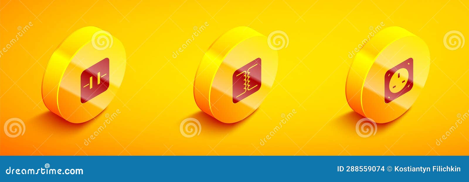 Set Isometric Electrolytic Capacitor, Electrical Transformer and Outlet