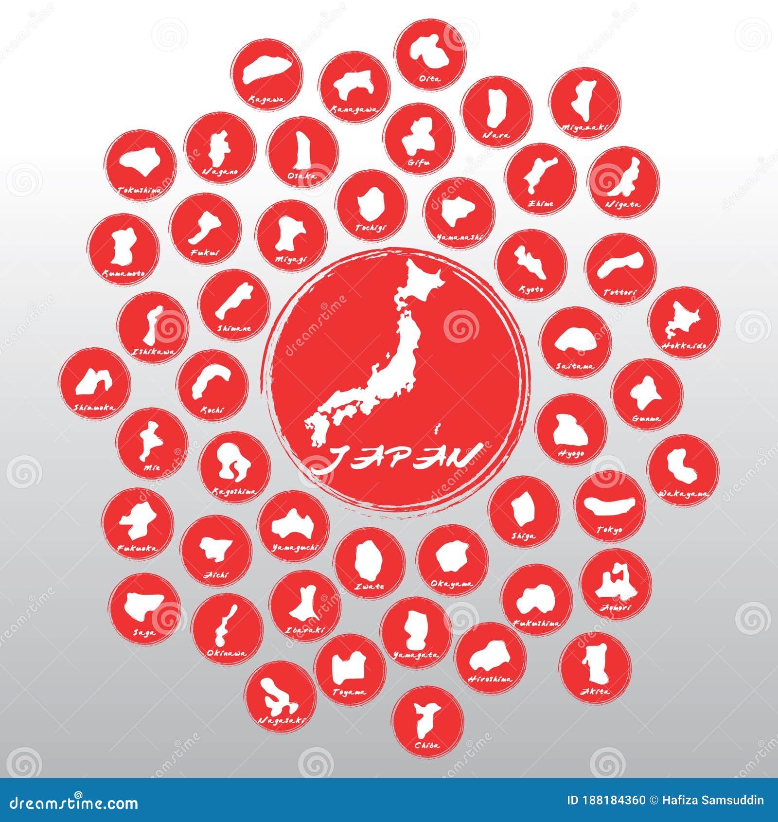 Japan Maps With Different Japanese Patterns RoyaltyFree Stock Image