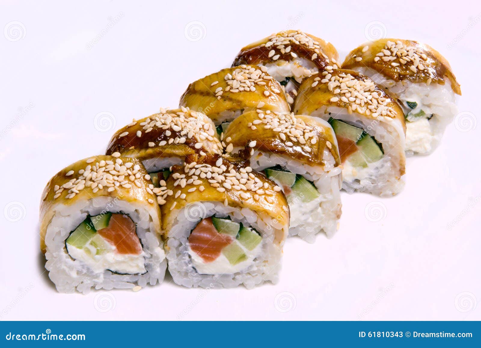 Set of Japanese rolls stock image. Image of rice, sushi 61810343