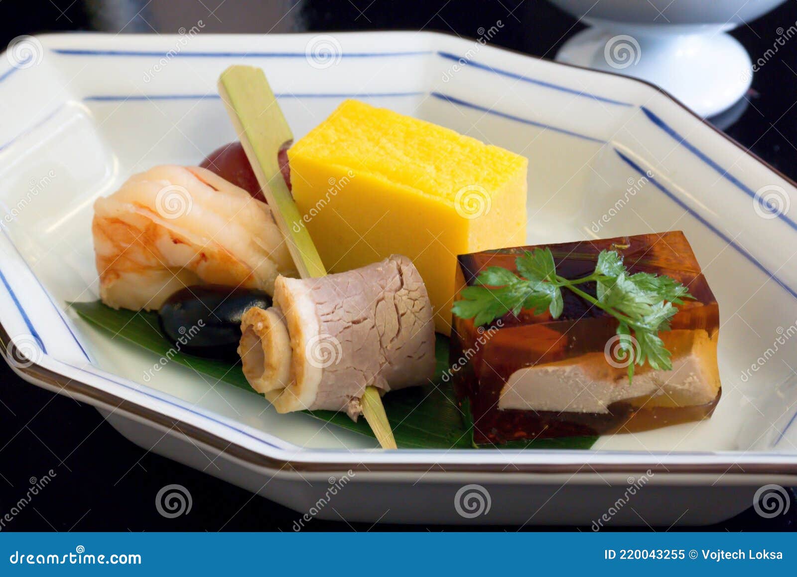 Set of Japanese Starters on a First Class Flight Stock Image Image of