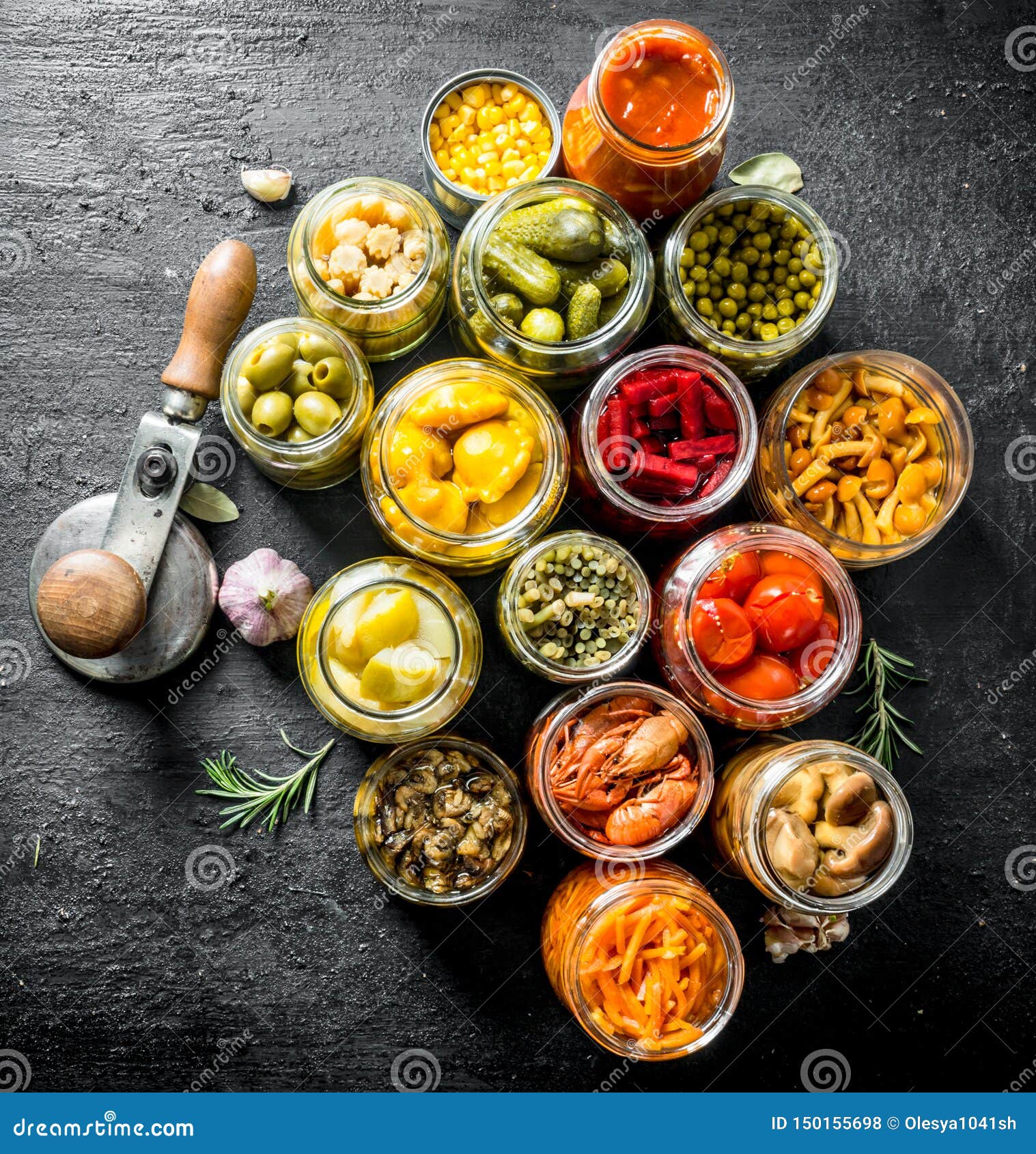 Set of Jars of Pickled Food Stock Photo Image of healthy, autumn 150155698