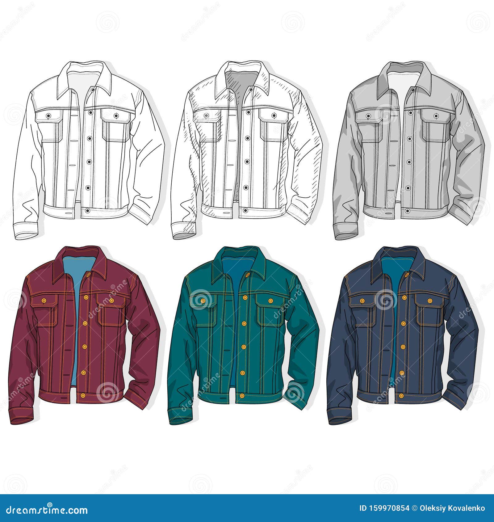 Denim Jacket Vector Art Icons and Graphics for Free Download