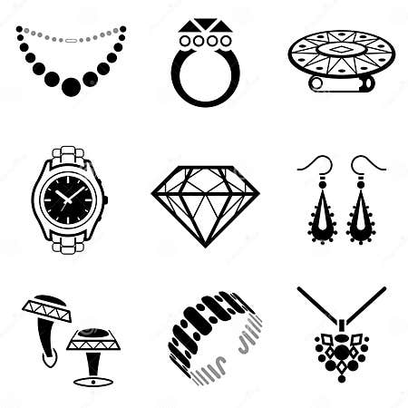 Set of jewelry icons stock vector. Illustration of diamond - 36974077