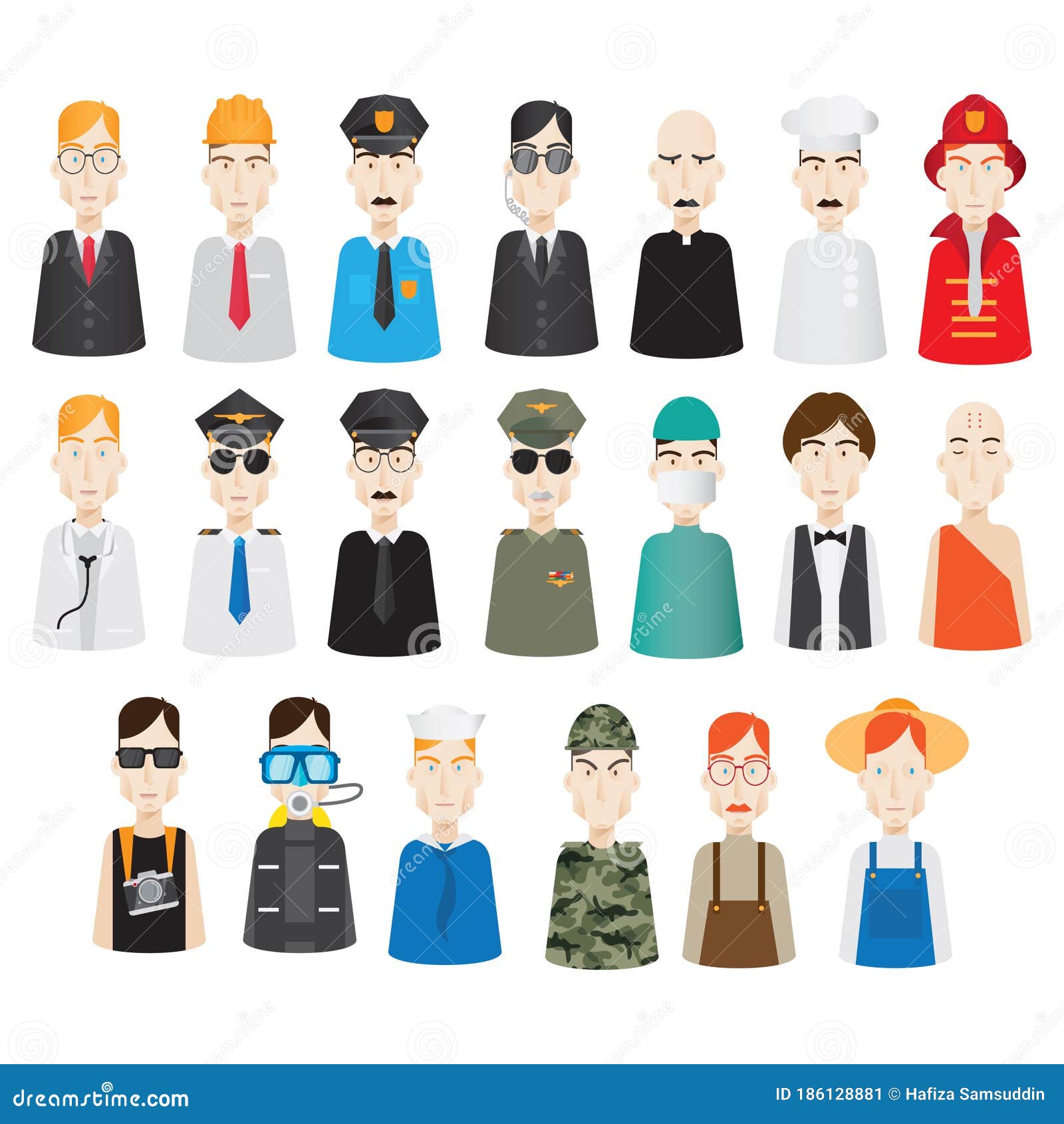 Set of Job Icons. Vector Illustration Decorative Design Stock