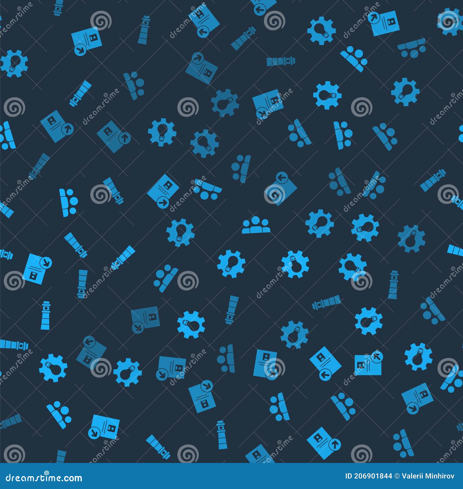 Set Job Promotion, Light Bulb and Gear, Users Group and Lighthouse on