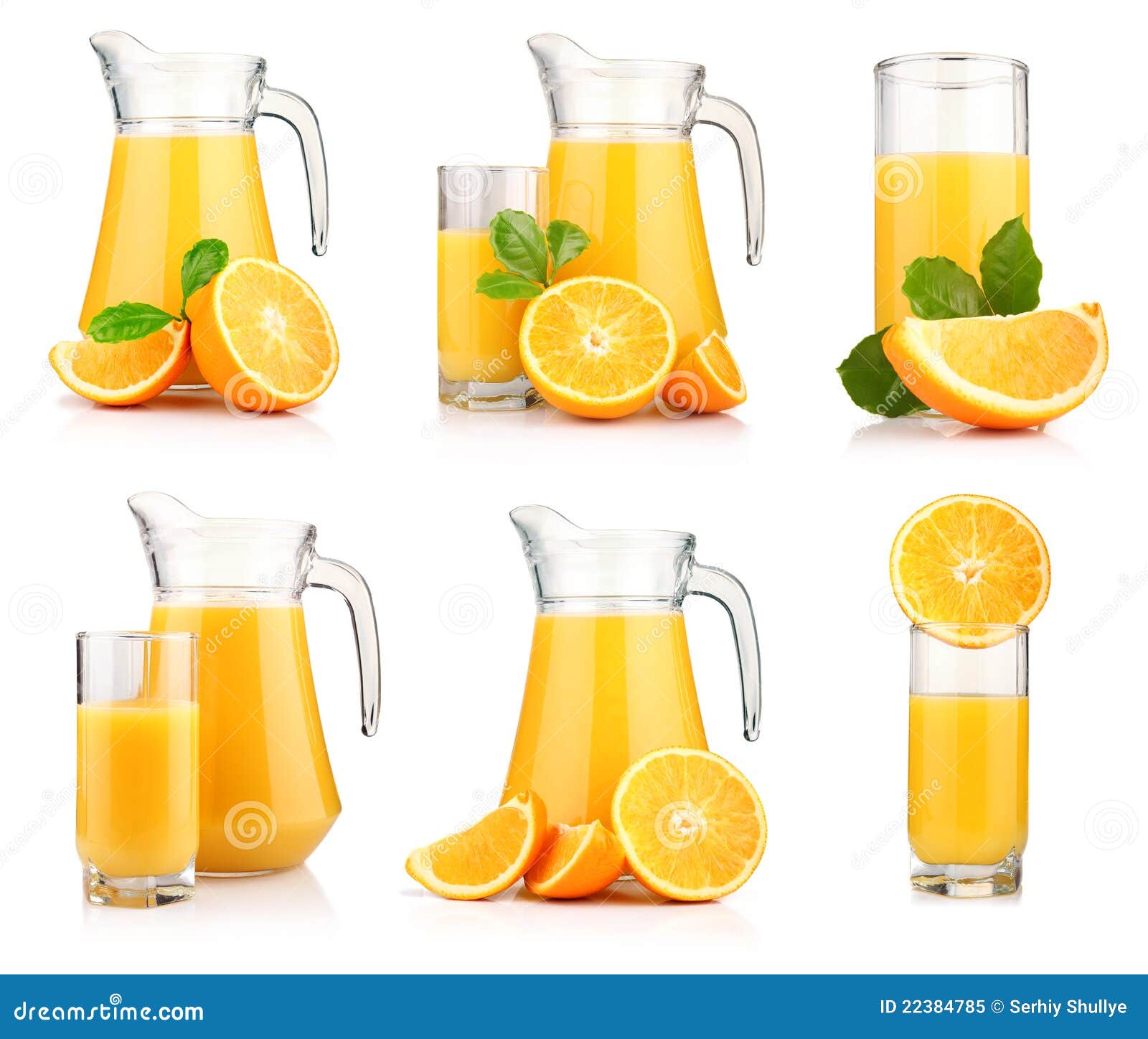 Set of Jugs and Glasses of Orange Juice Stock Image Image of glass