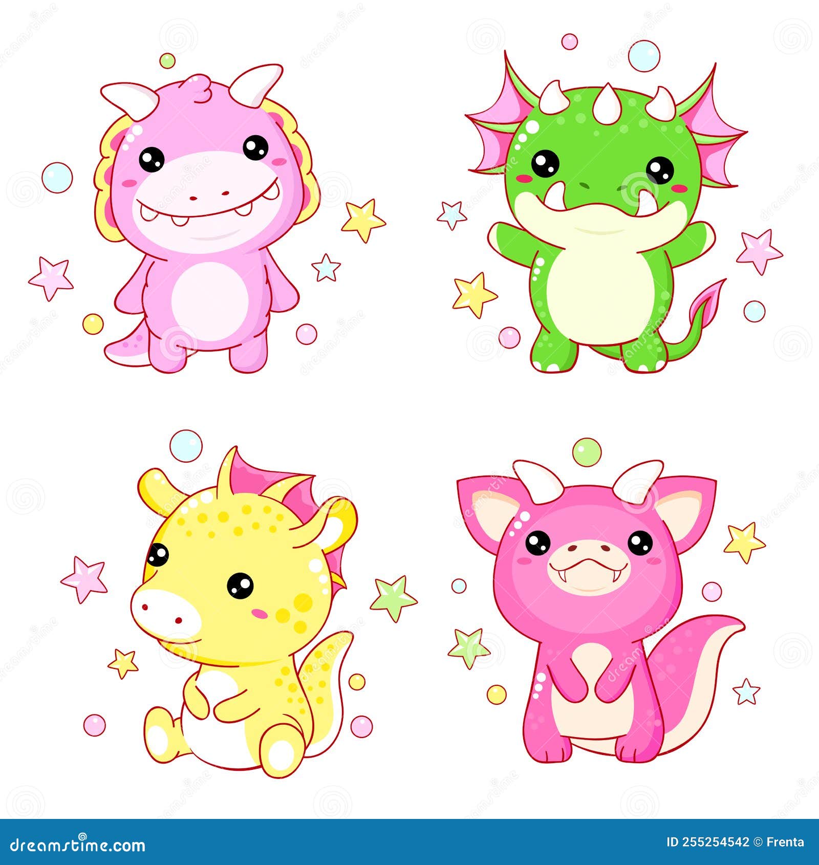 Cute Mythical Creatures Stickers  Kawaii Fantasy Characters By