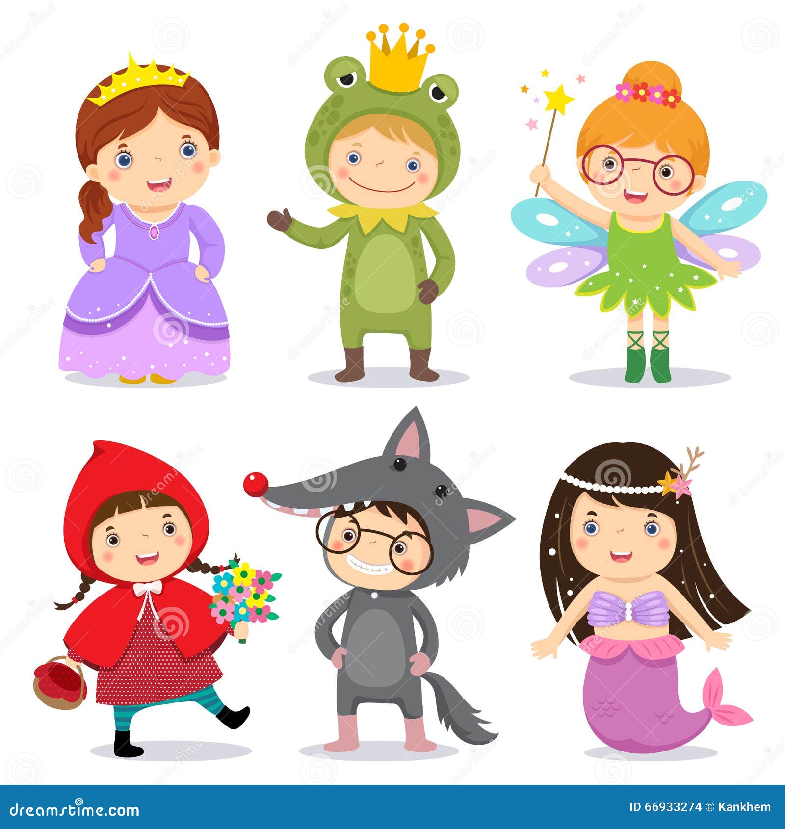 set of kids wearing in fairy tale theme
