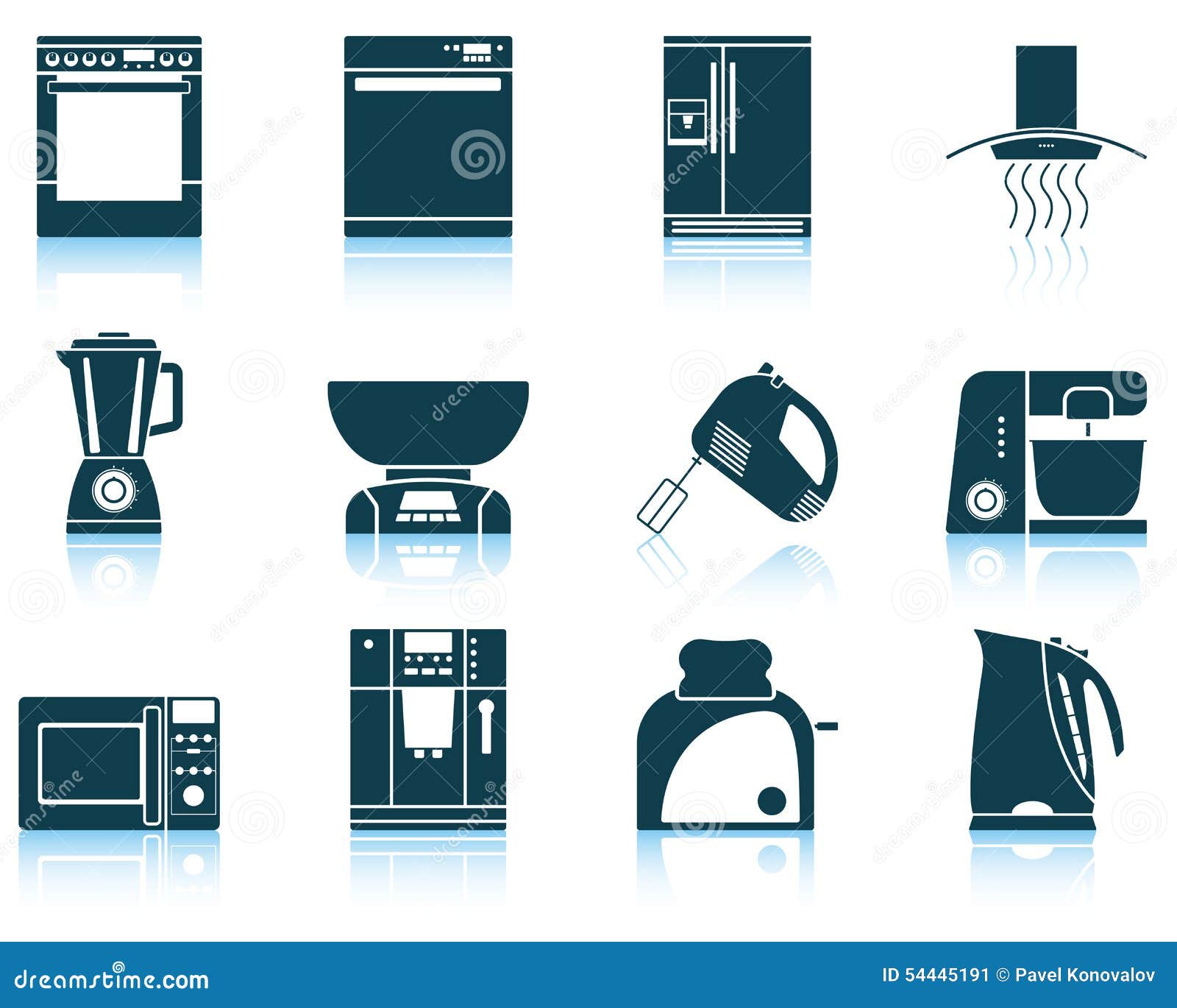 Set of Kitchen Equipment Icon Stock Vector Illustration of blender