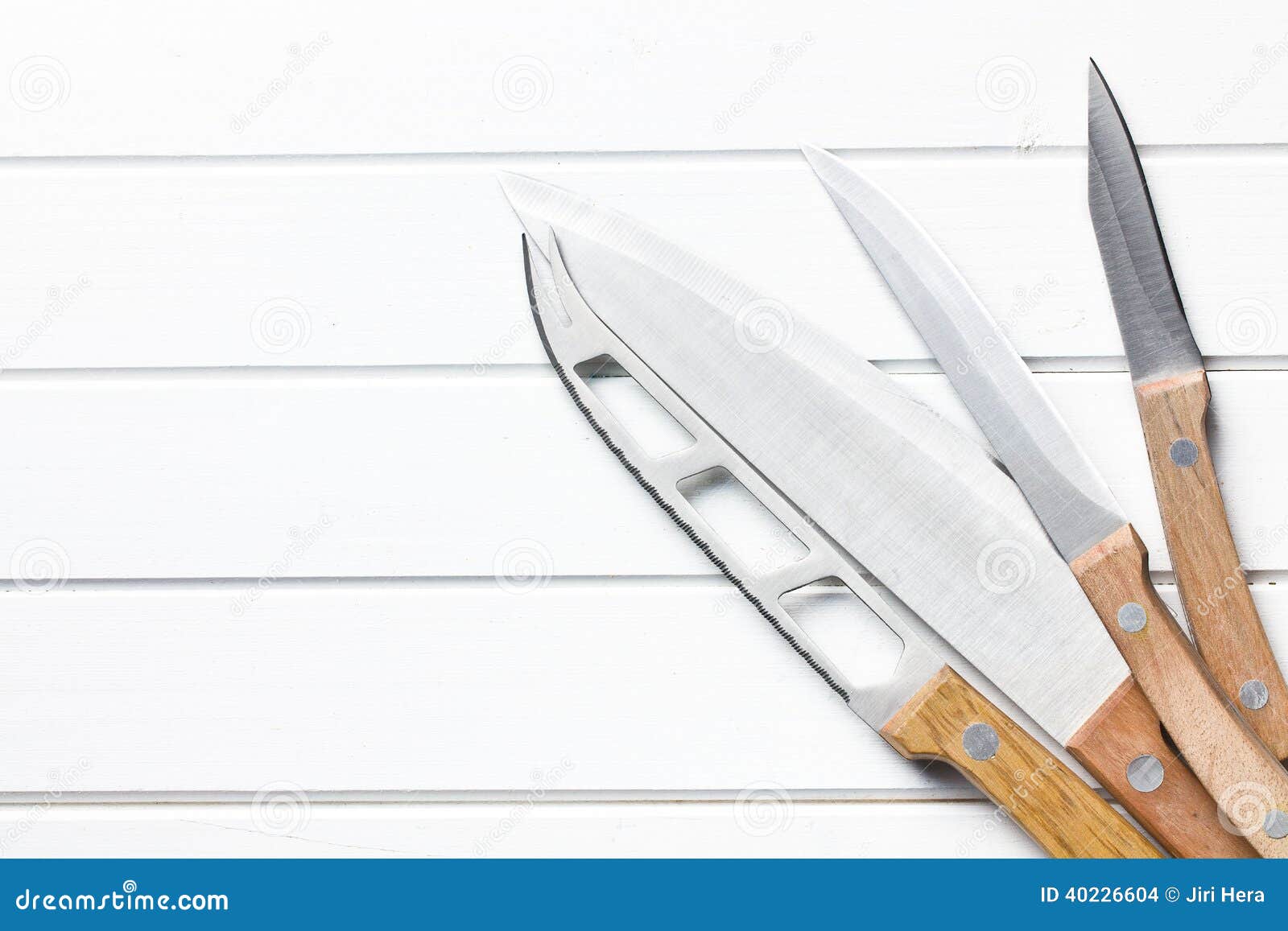 Set of kitchen knives stock photo. Image of chop, butcher 40226604