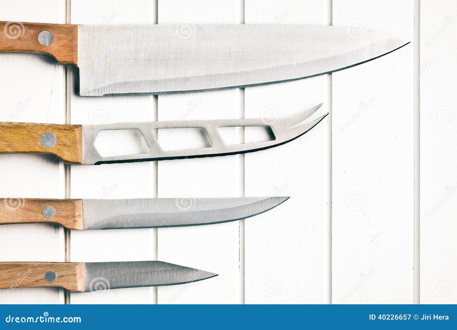 Set of kitchen knives stock image. Image of domestic 40226657