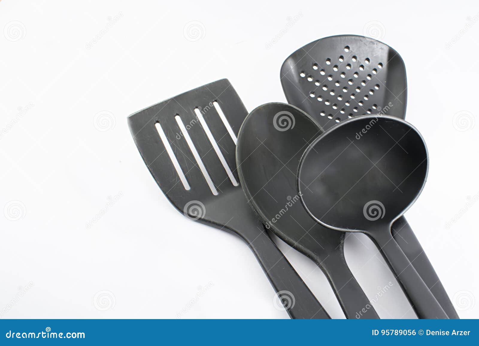 Set of kitchen spoons. stock photo. Image of home, isolated 95789056