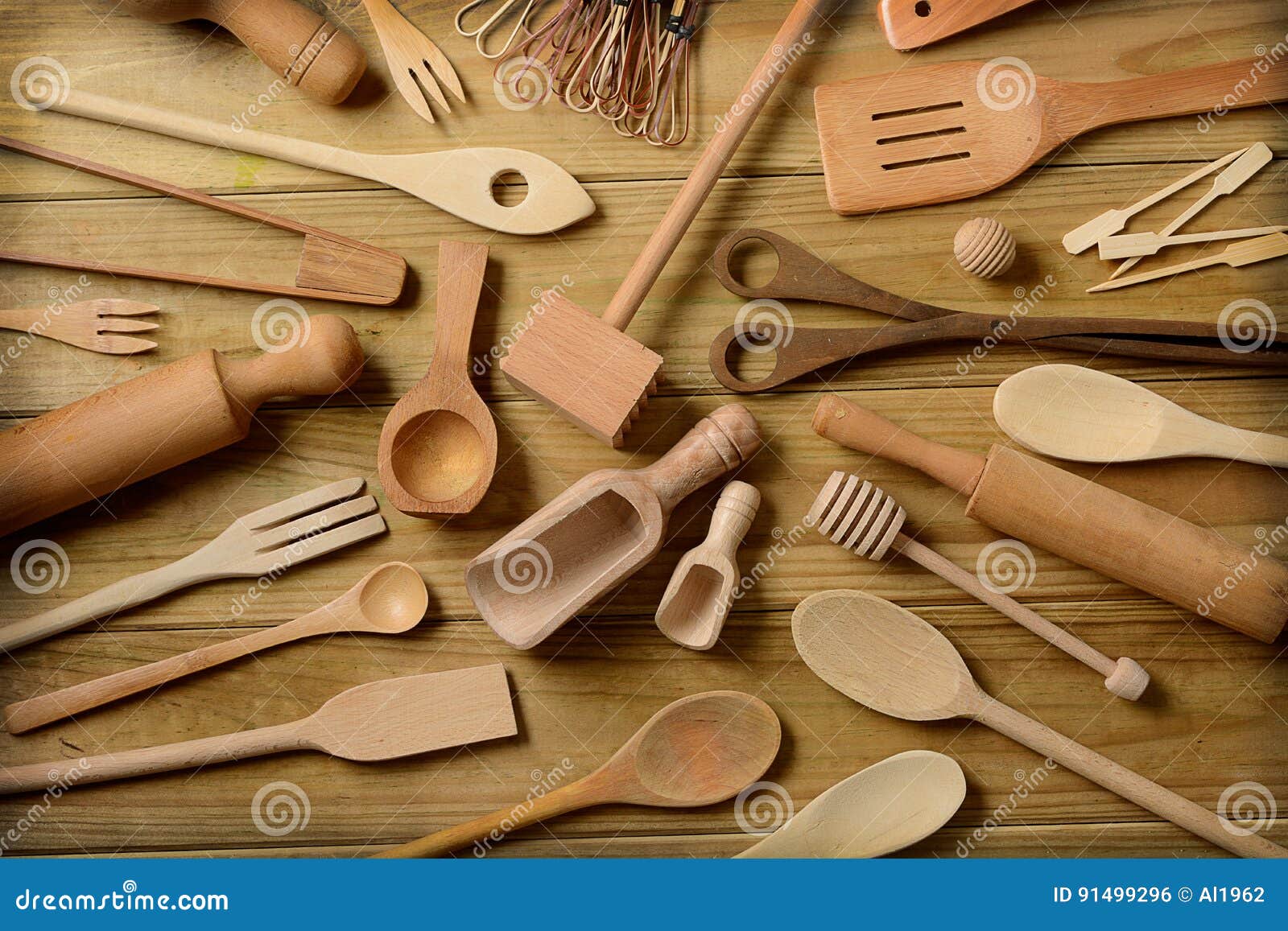 Set of Kitchen Utensils on the Table Stock Photo Image of spoon
