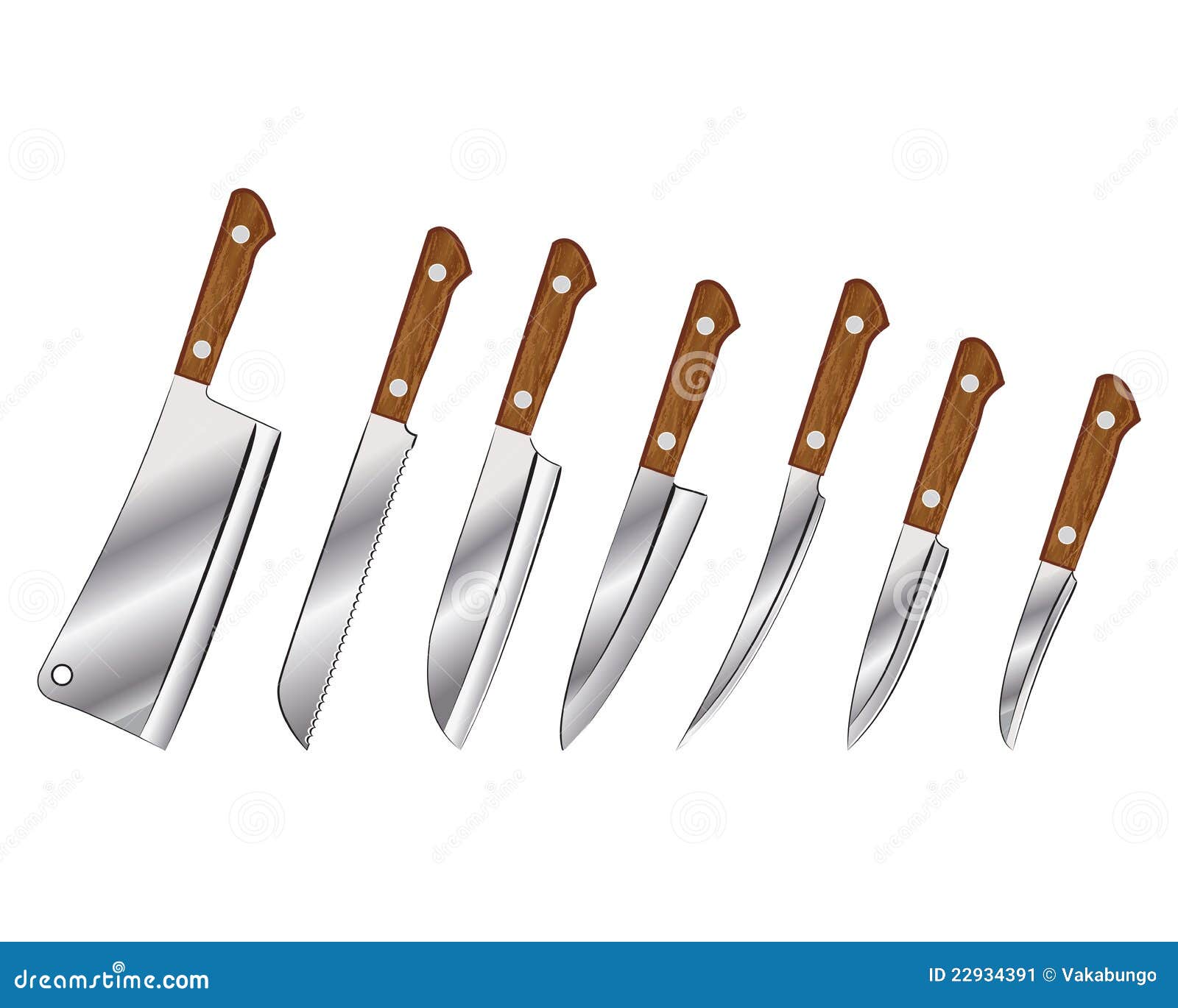 A set of knives stock vector. Illustration of sharp, color - 22934391