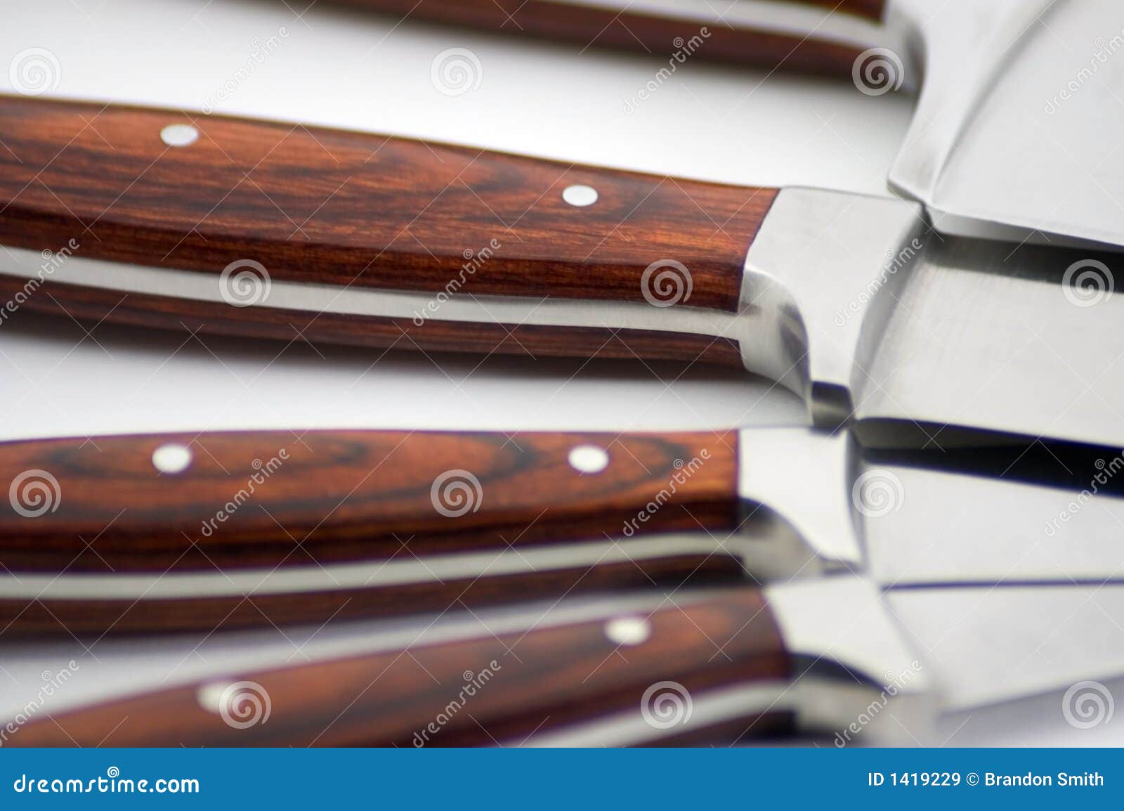 Set of Knives in a Circle CloseUp Stock Image Image of butcher, wood